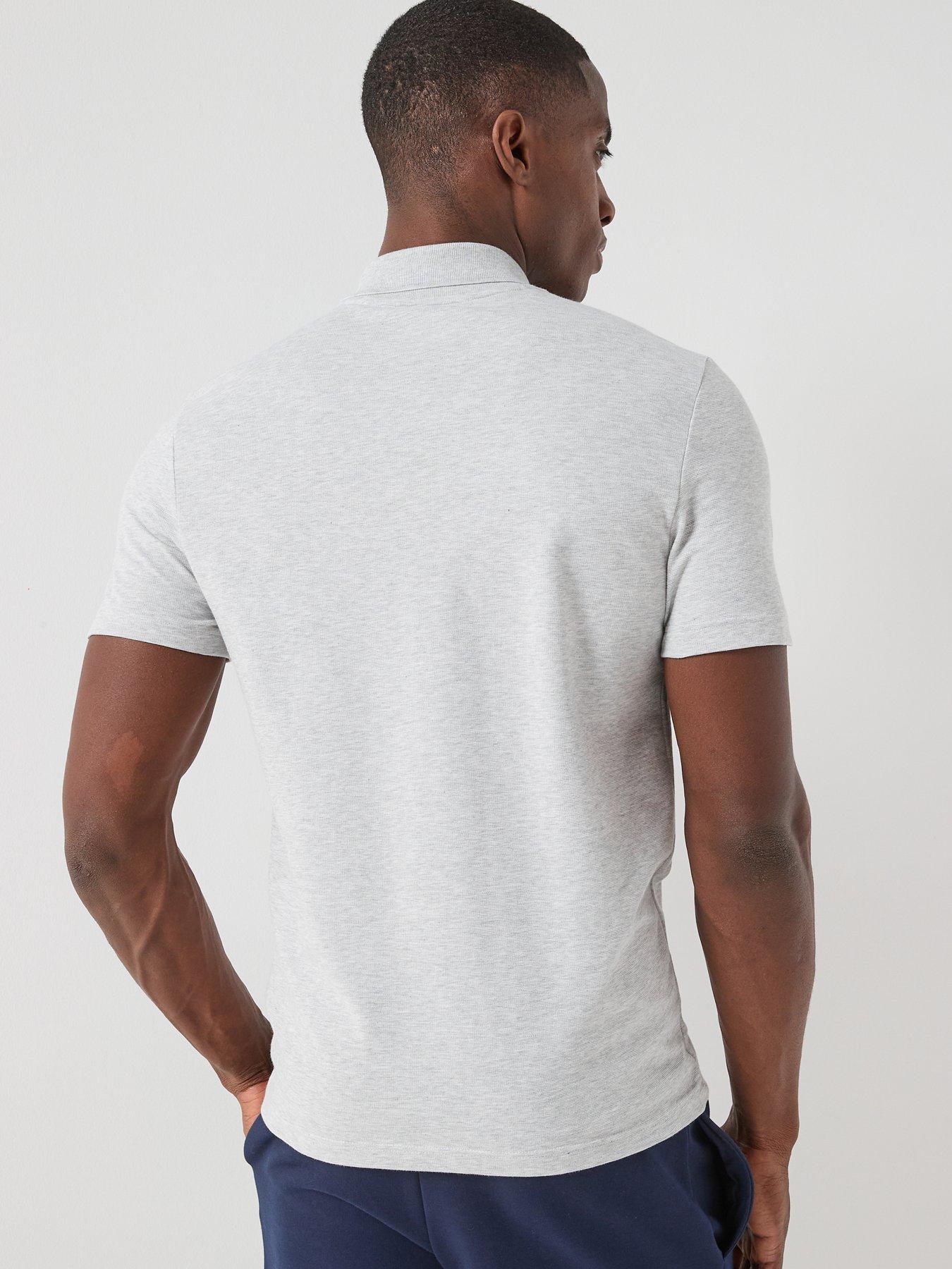 Image 2 of 4 of Lacoste Lacoste Regular Fit Cotton Blend Ottoman Polo Short - Grey