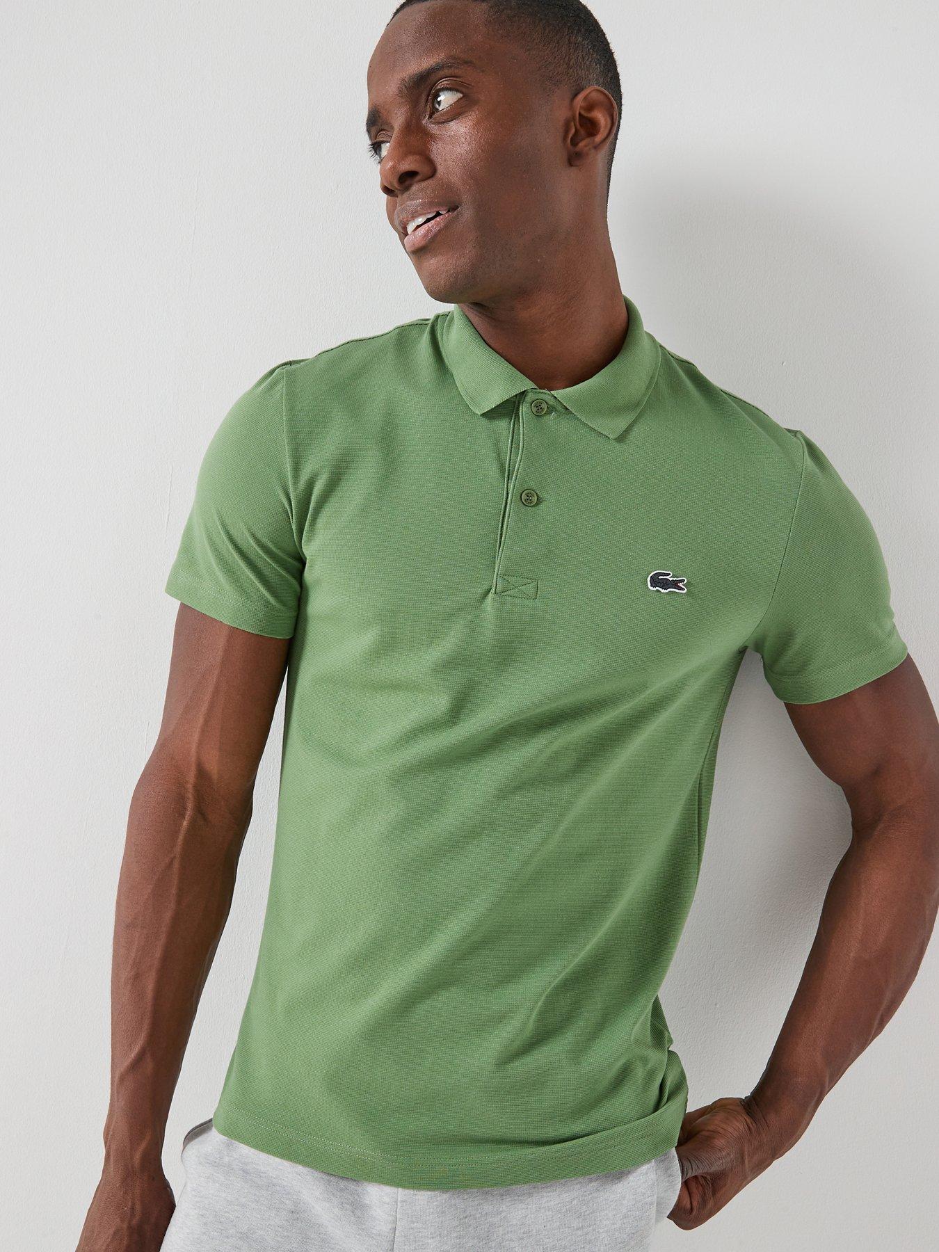 Image 1 of 4 of Lacoste Regular Fit Cotton Blend Ottoman Polo Shirt - Green