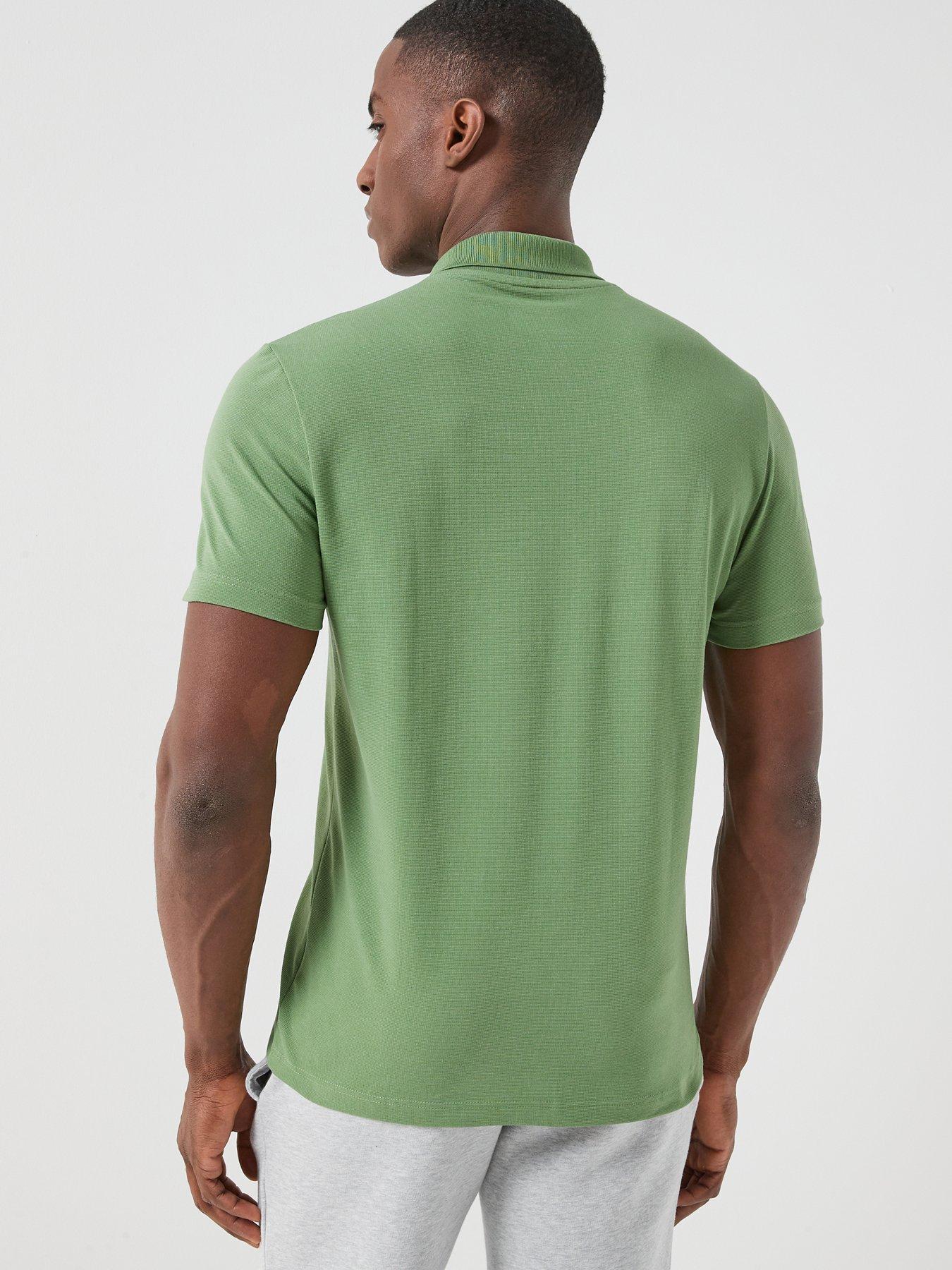 Image 2 of 4 of Lacoste Regular Fit Cotton Blend Ottoman Polo Shirt - Green