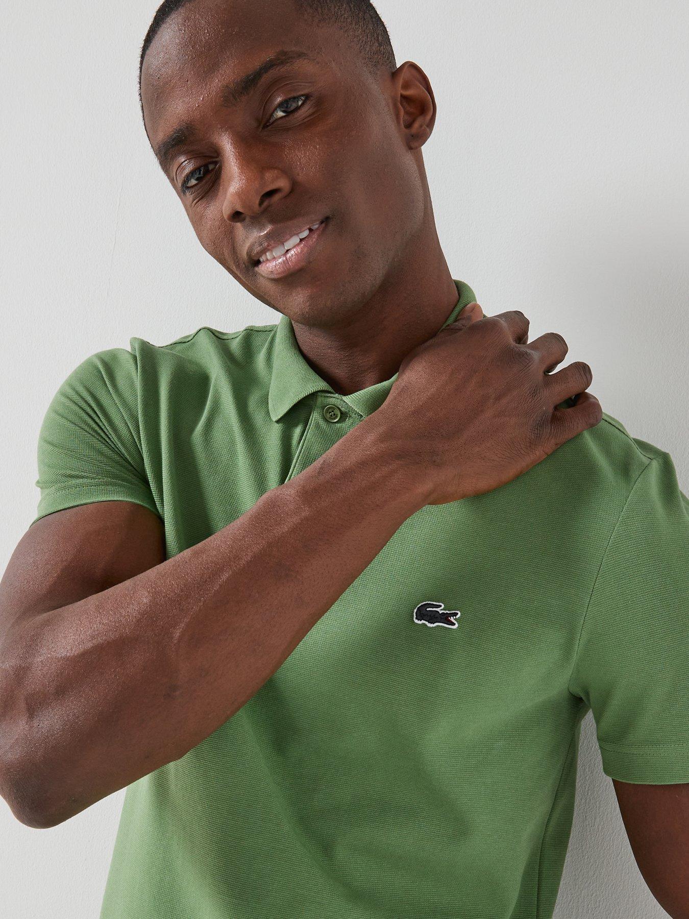 Image 4 of 4 of Lacoste Regular Fit Cotton Blend Ottoman Polo Shirt - Green