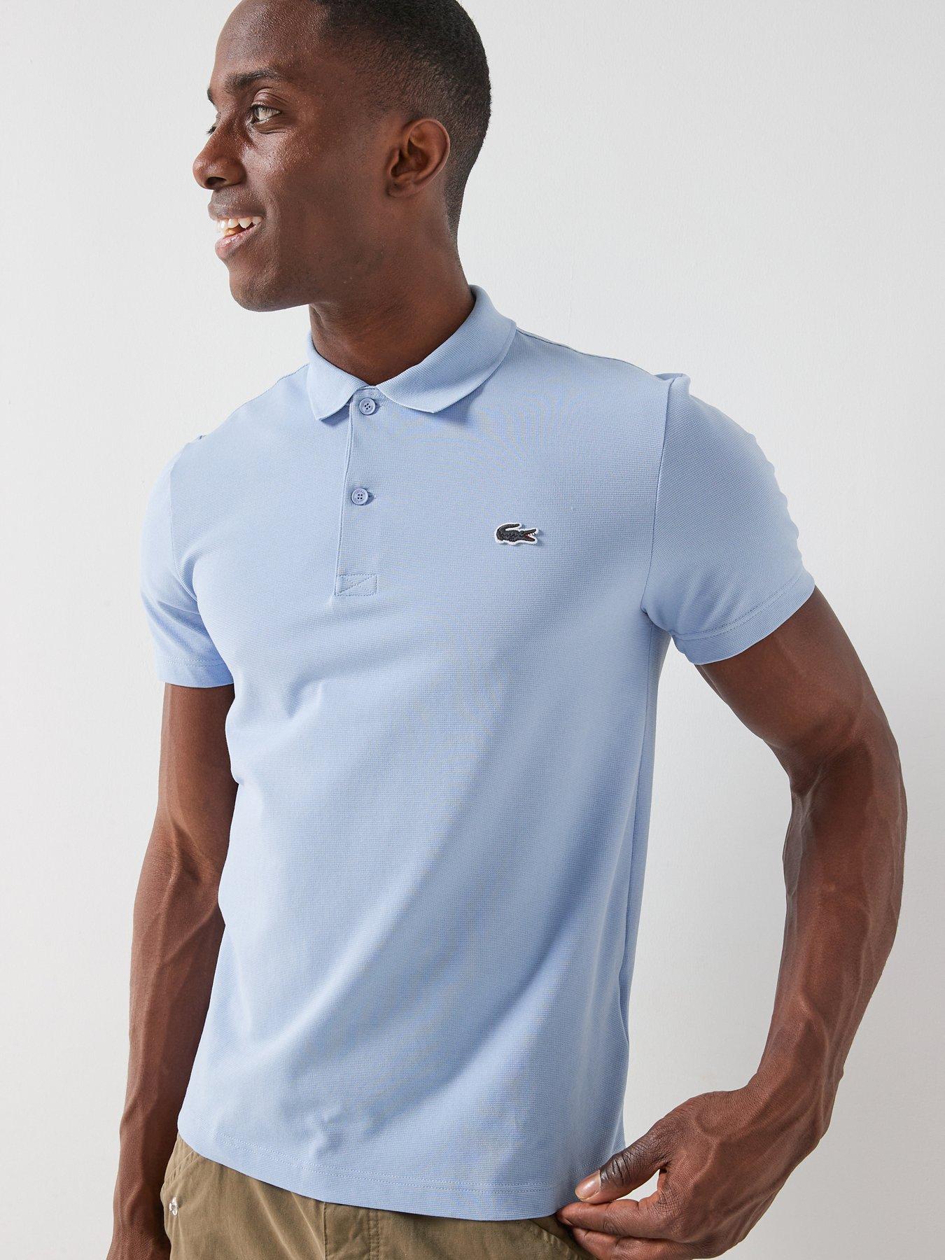 Image 1 of 4 of Lacoste Lacoste Regular Fit Cotton Blend Ottoman Polo Shirt - Blue