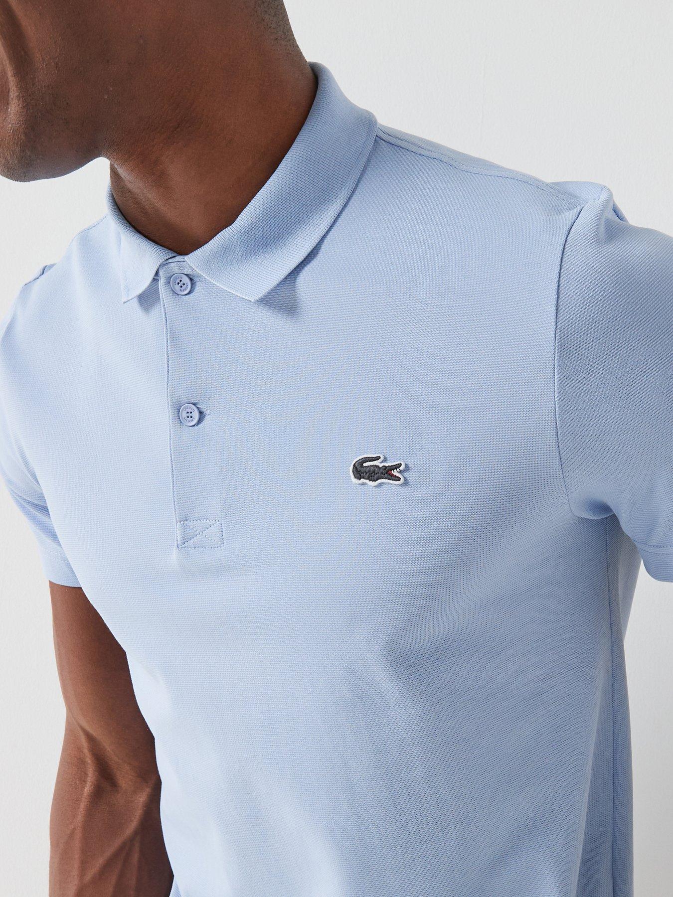 Image 4 of 4 of Lacoste Lacoste Regular Fit Cotton Blend Ottoman Polo Shirt - Blue