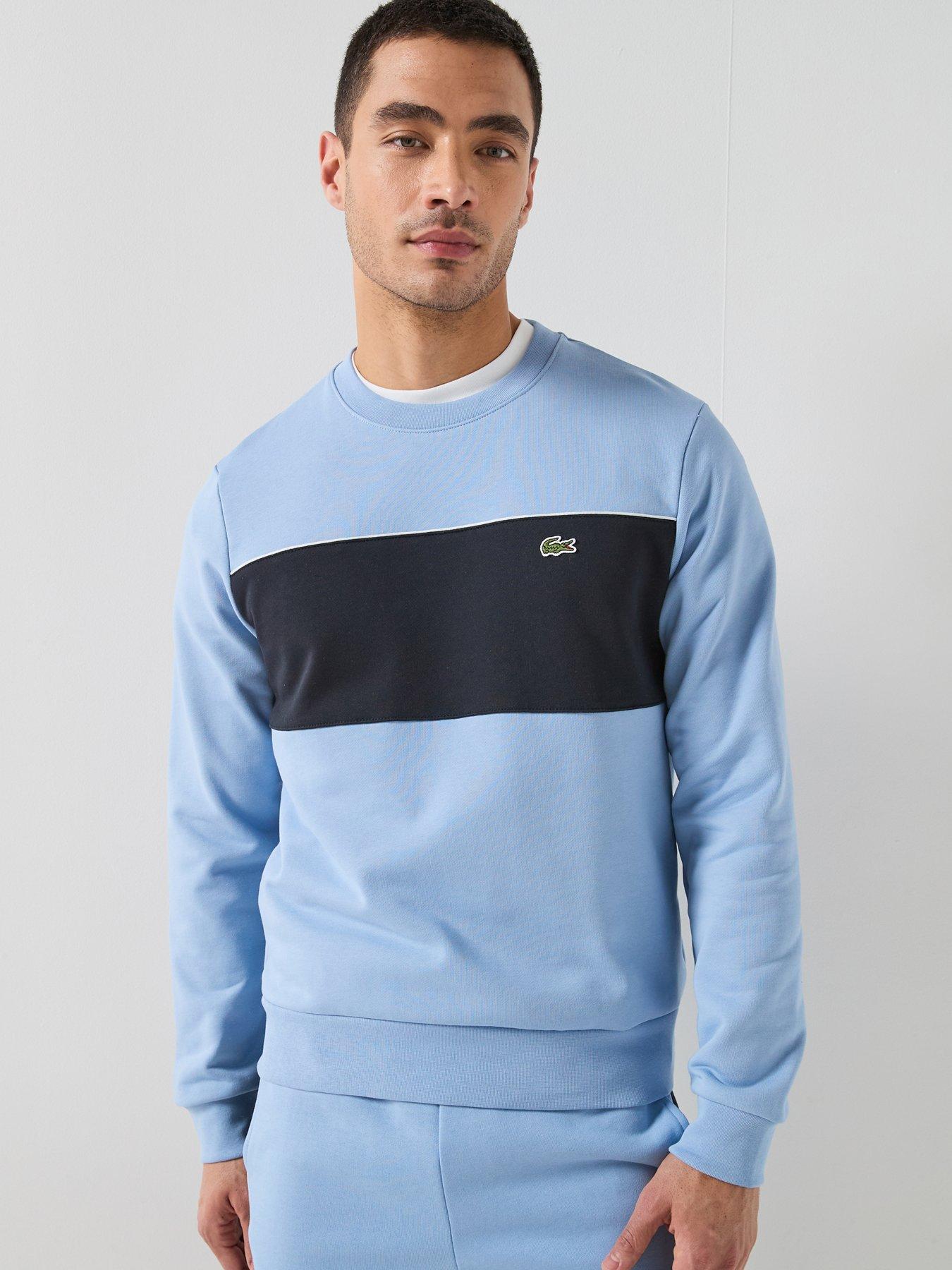 lacoste-classic-fit-colorblock-fleece-sweatshirt-bluefront