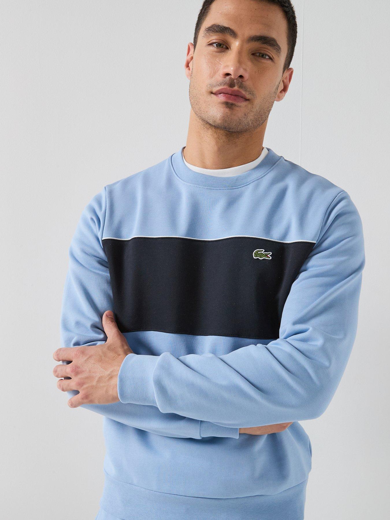 lacoste-classic-fit-colorblock-fleece-sweatshirt-blueoutfit