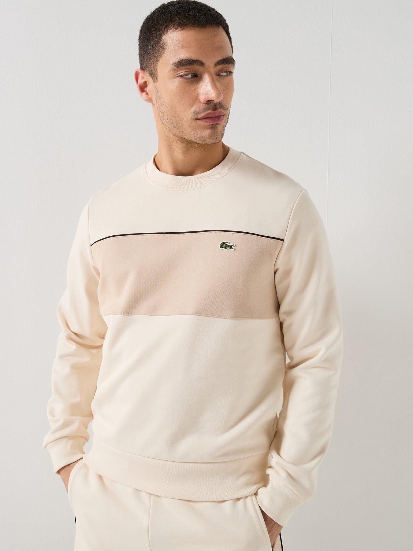 lacoste-classic-fit-colorblock-fleece-sweatshirt-whitefront