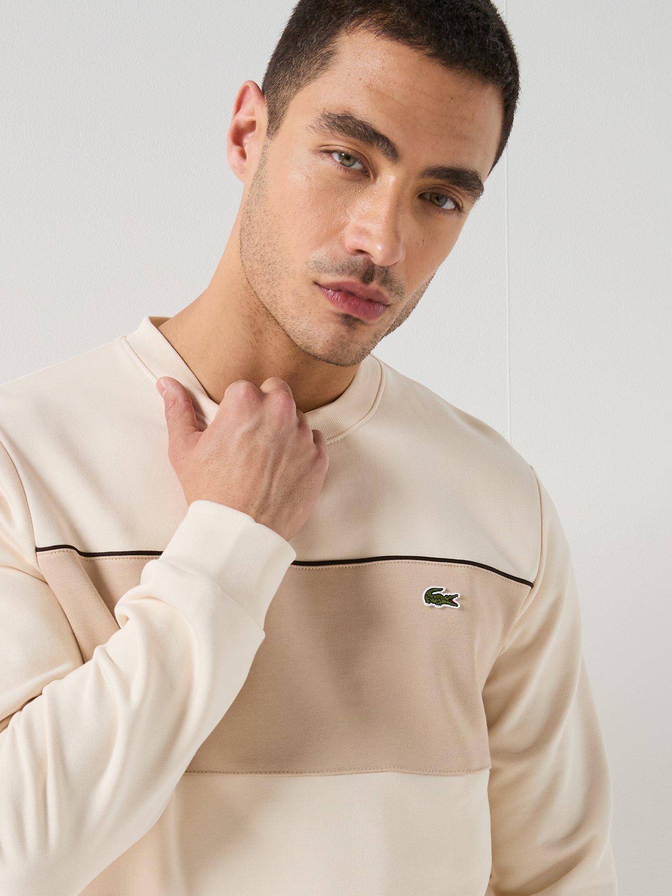 lacoste-classic-fit-colorblock-fleece-sweatshirt-whiteoutfit
