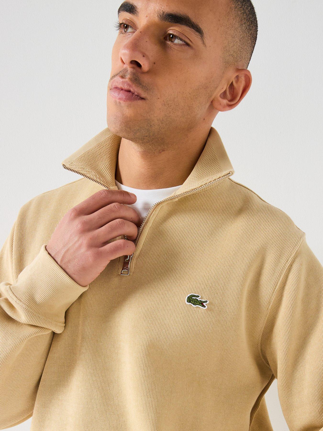 lacoste-classic-fit-quarter-zip-sweatshirt-beigeoutfit
