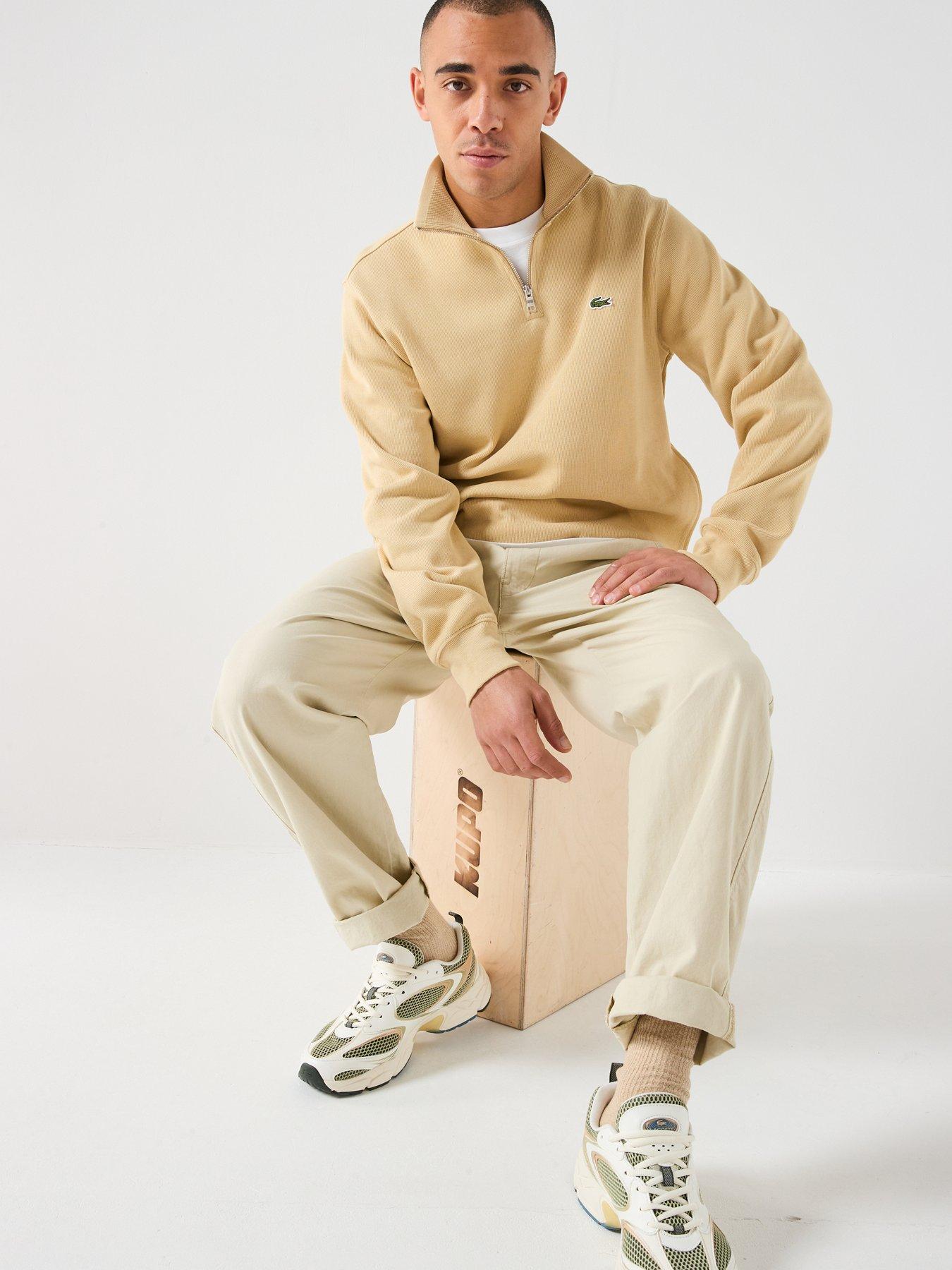 lacoste-classic-fit-quarter-zip-sweatshirt-beigedetail