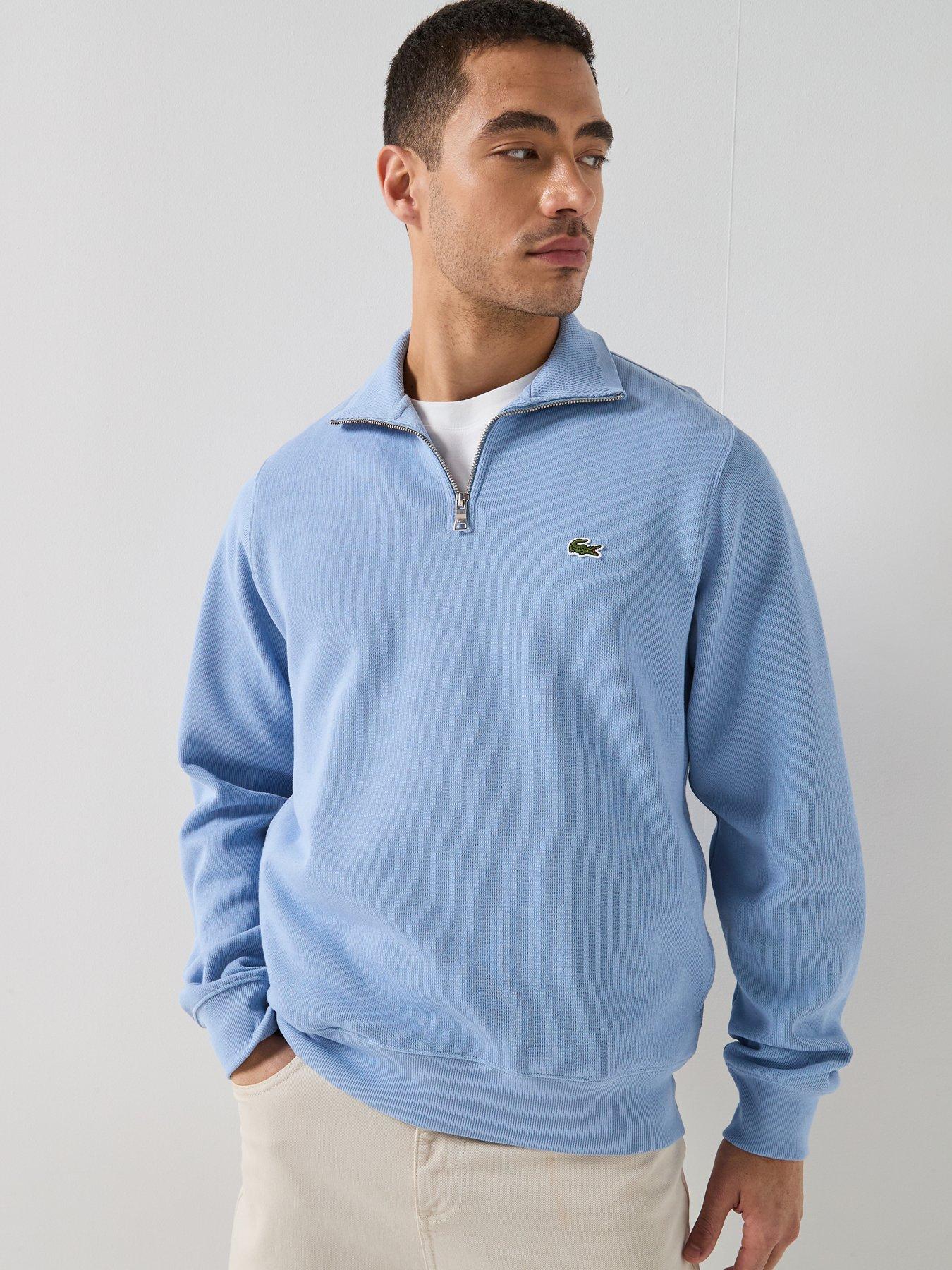 lacoste-classic-fit-quarter-zip-sweatshirt-bluefront