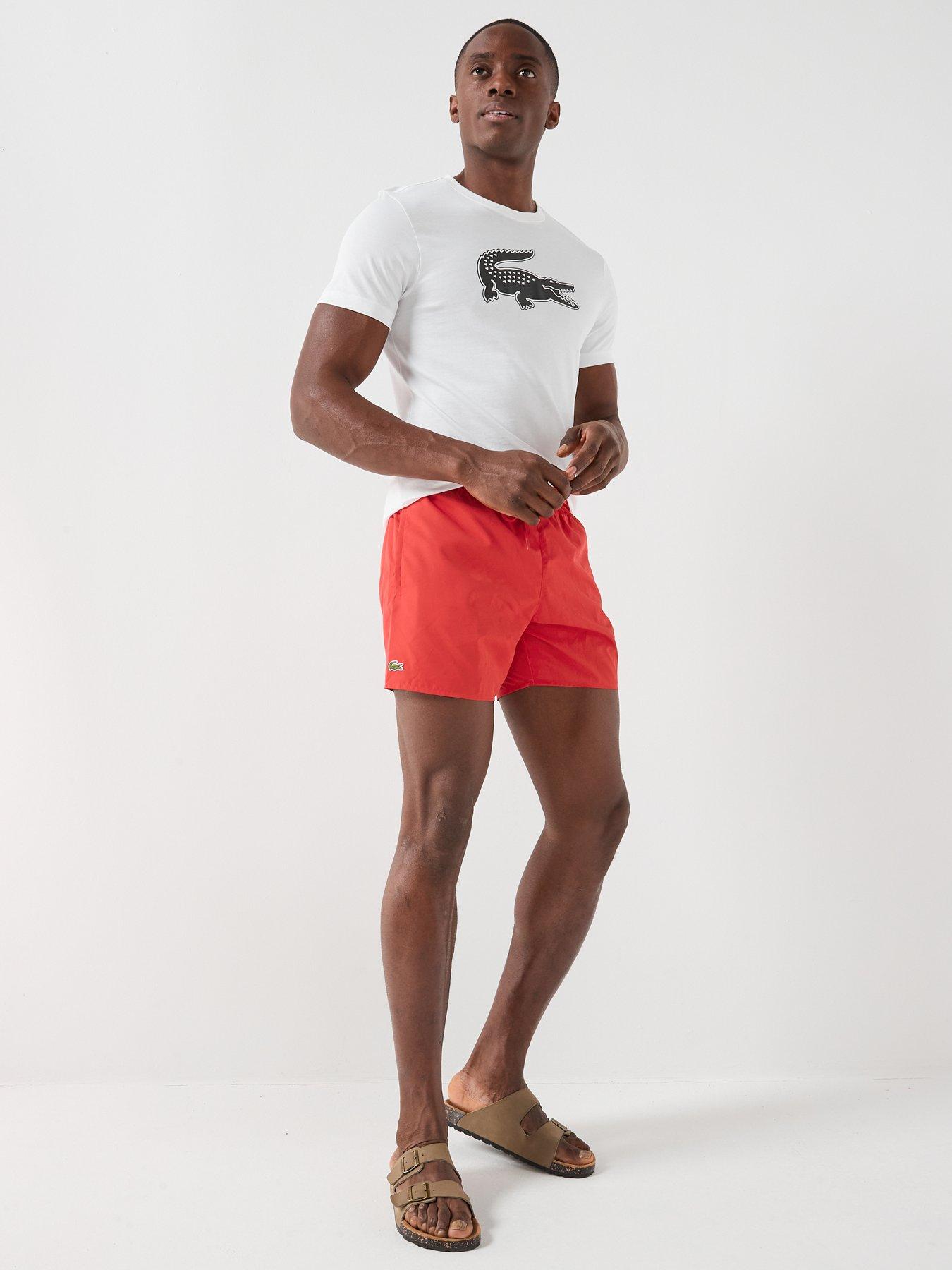 Image 3 of 4 of Lacoste Short Quick-Dry Swim Trunks - Red