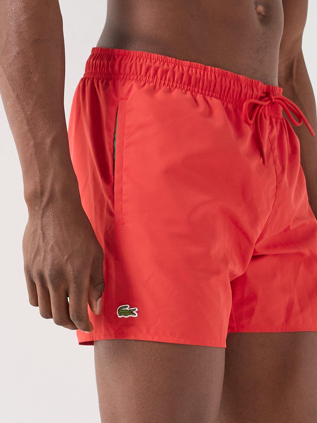 Image 4 of 4 of Lacoste Short Quick-Dry Swim Trunks - Red