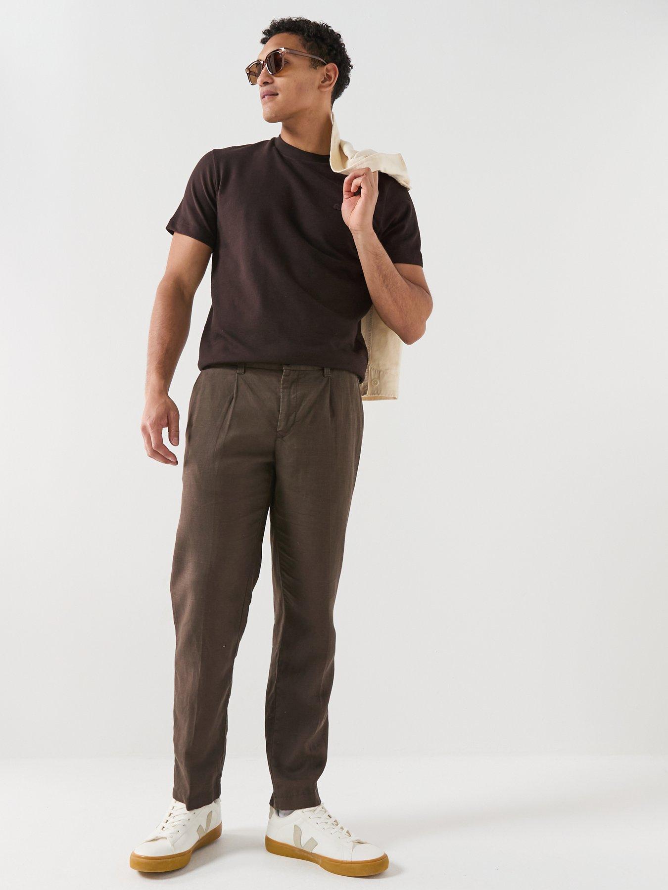 Image 3 of 5 of Lacoste Soft Textured Classic Fit T-Shirt - Brown