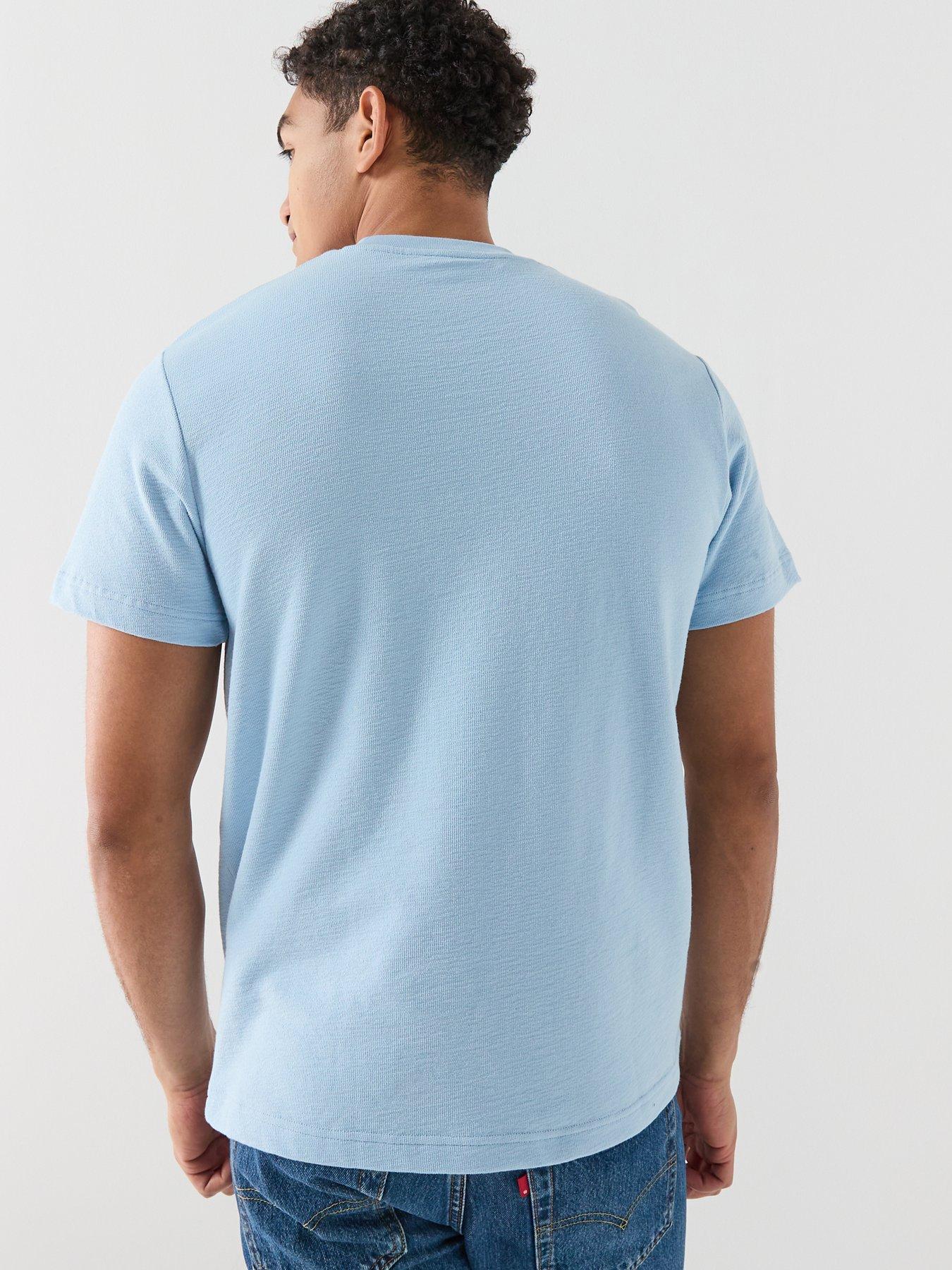 Image 2 of 5 of Lacoste Soft Textured Classic Fit T-Shirt - Light Blue