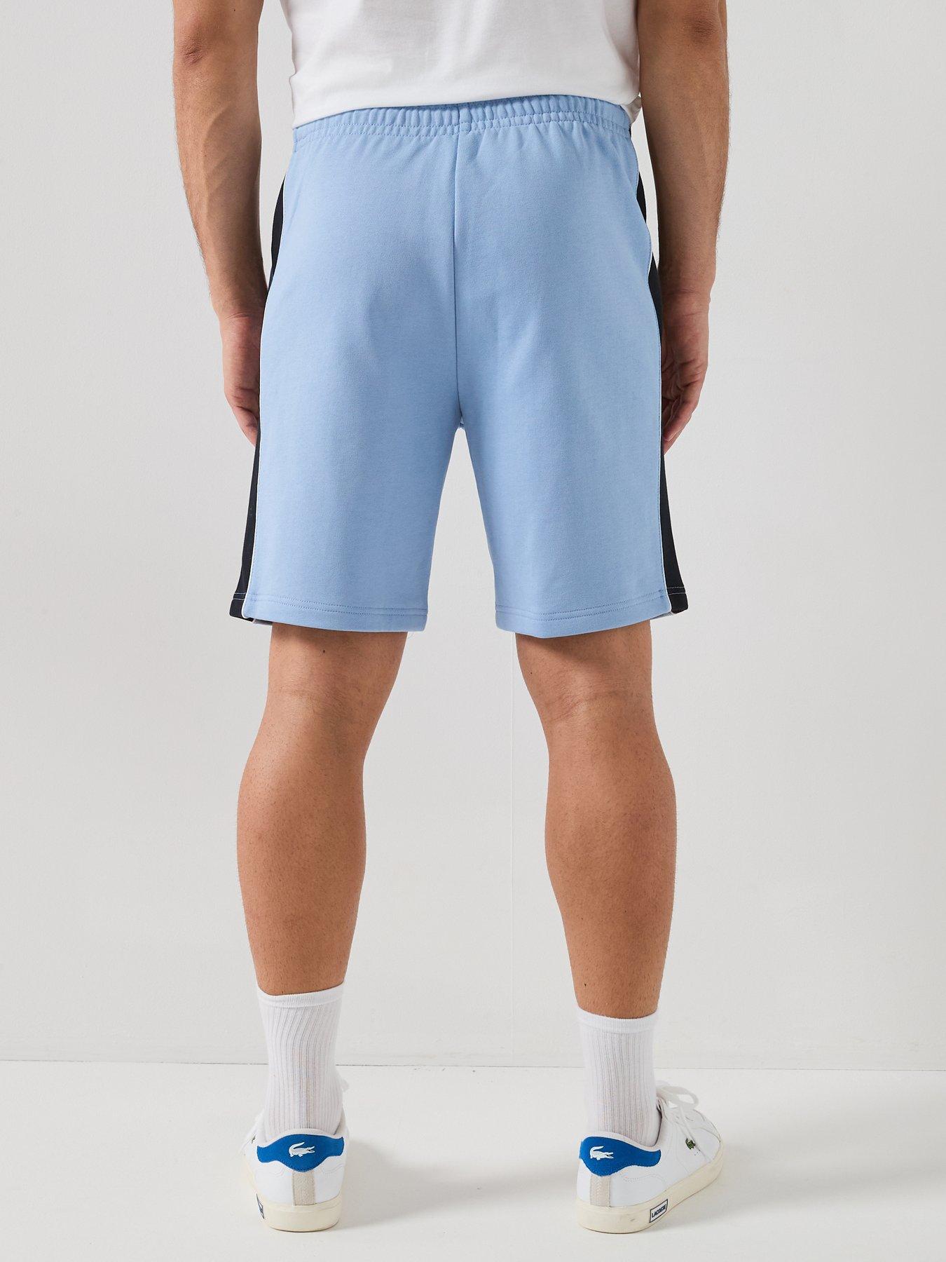 lacoste-regular-fit-colorblock-fleece-shorts-bluestillFront