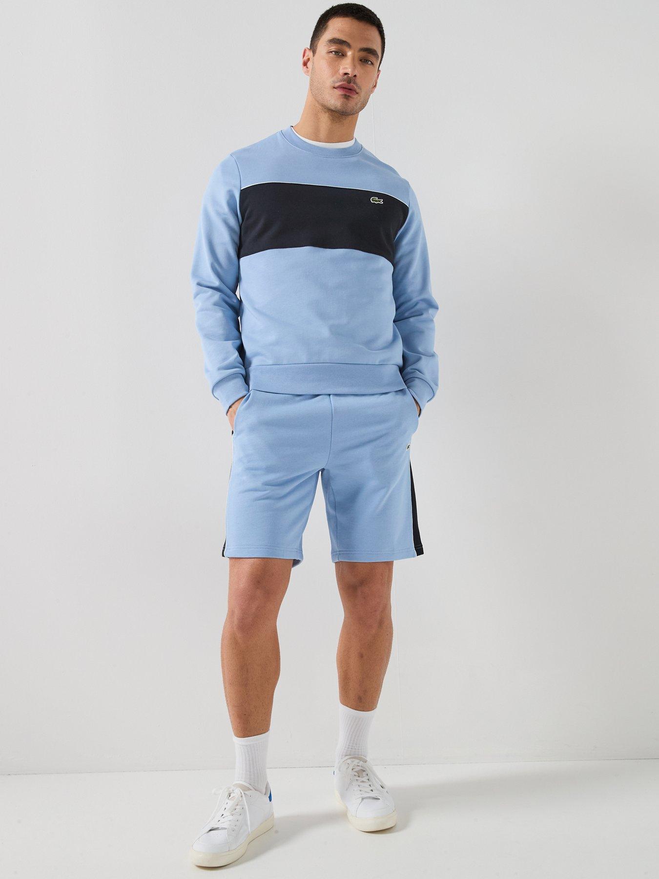lacoste-regular-fit-colorblock-fleece-shorts-blueback