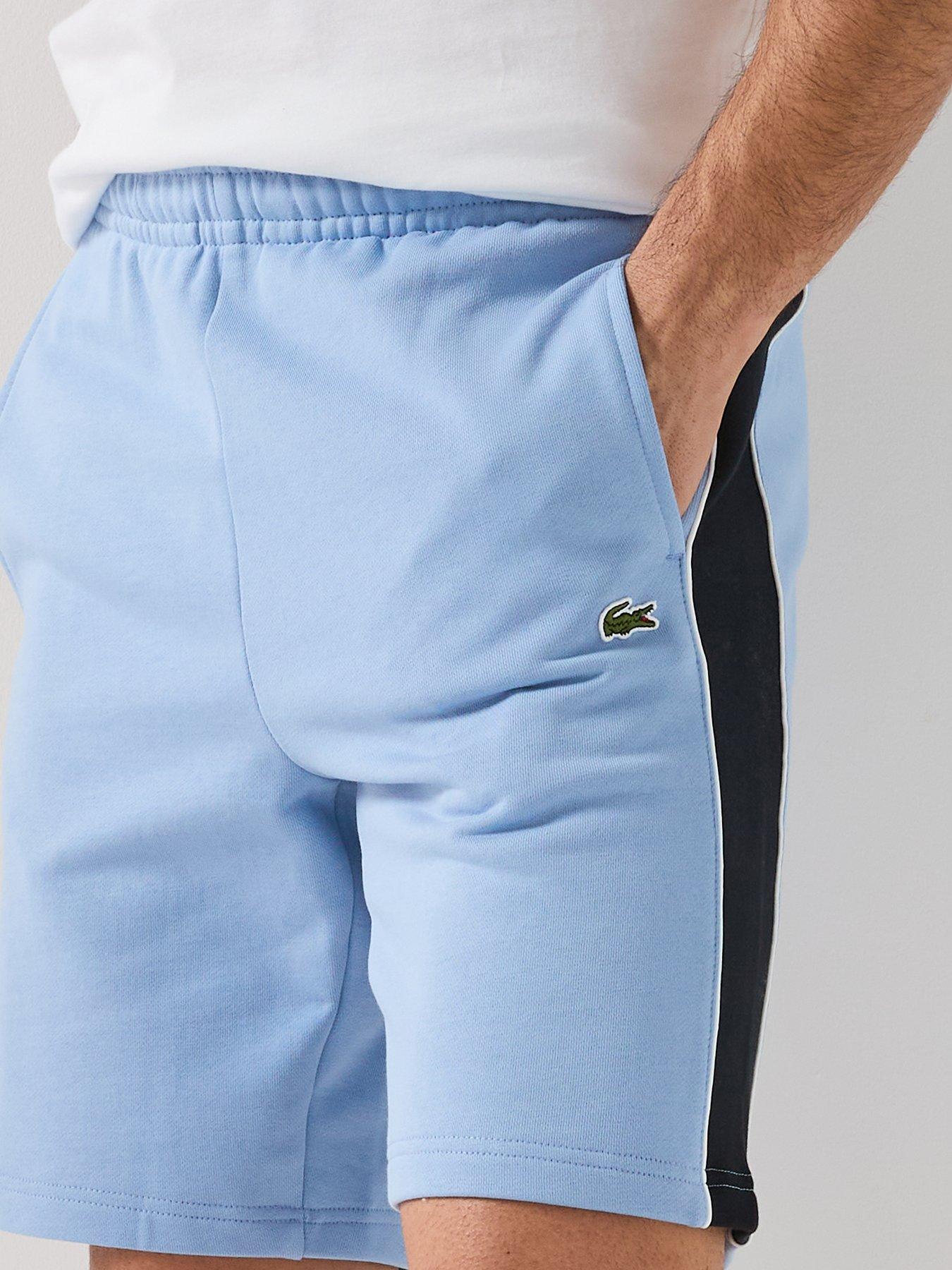 lacoste-regular-fit-colorblock-fleece-shorts-blueoutfit