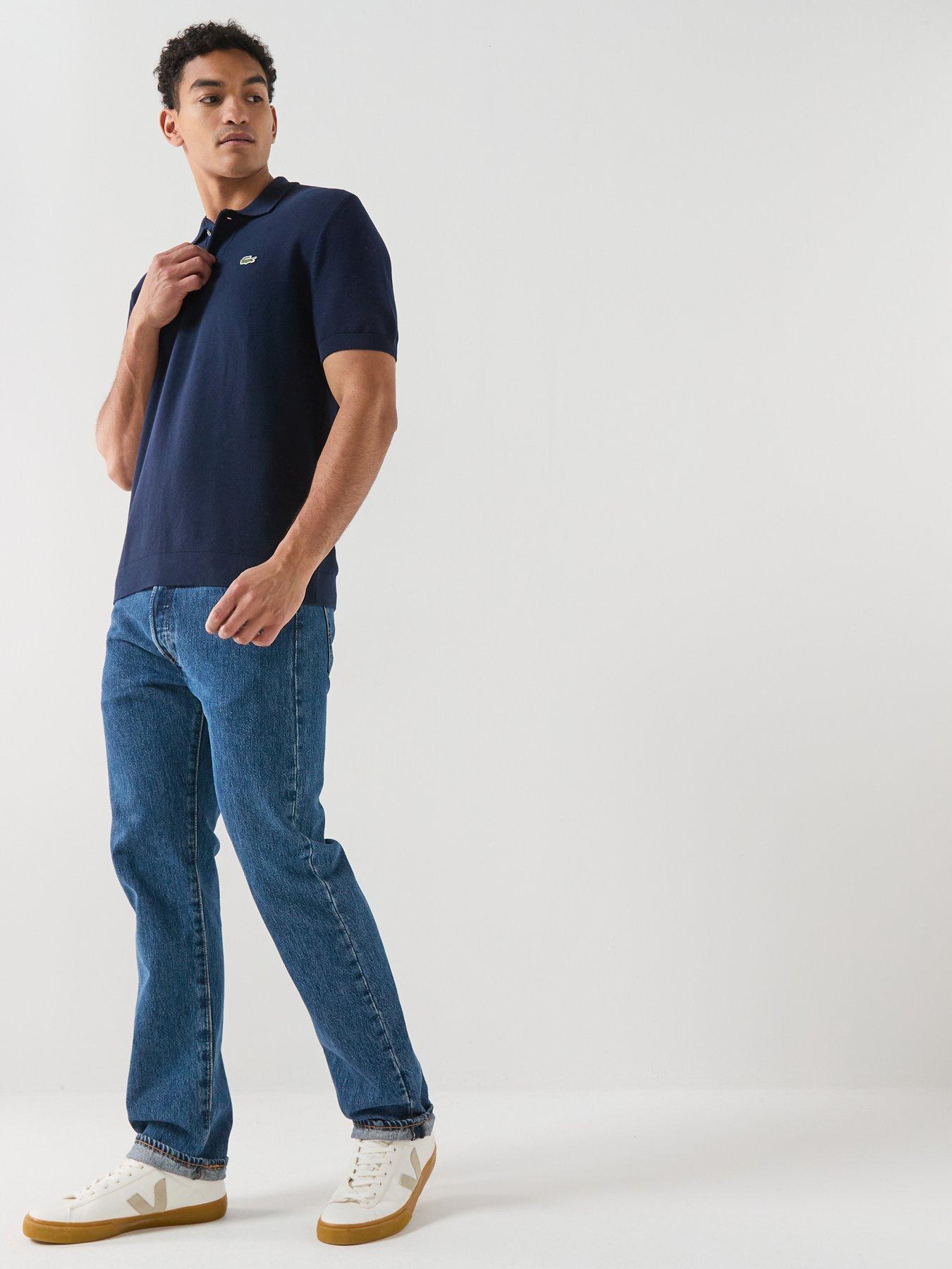 Image 3 of 5 of Lacoste Short Sleeved Knitted Polo - Navy
