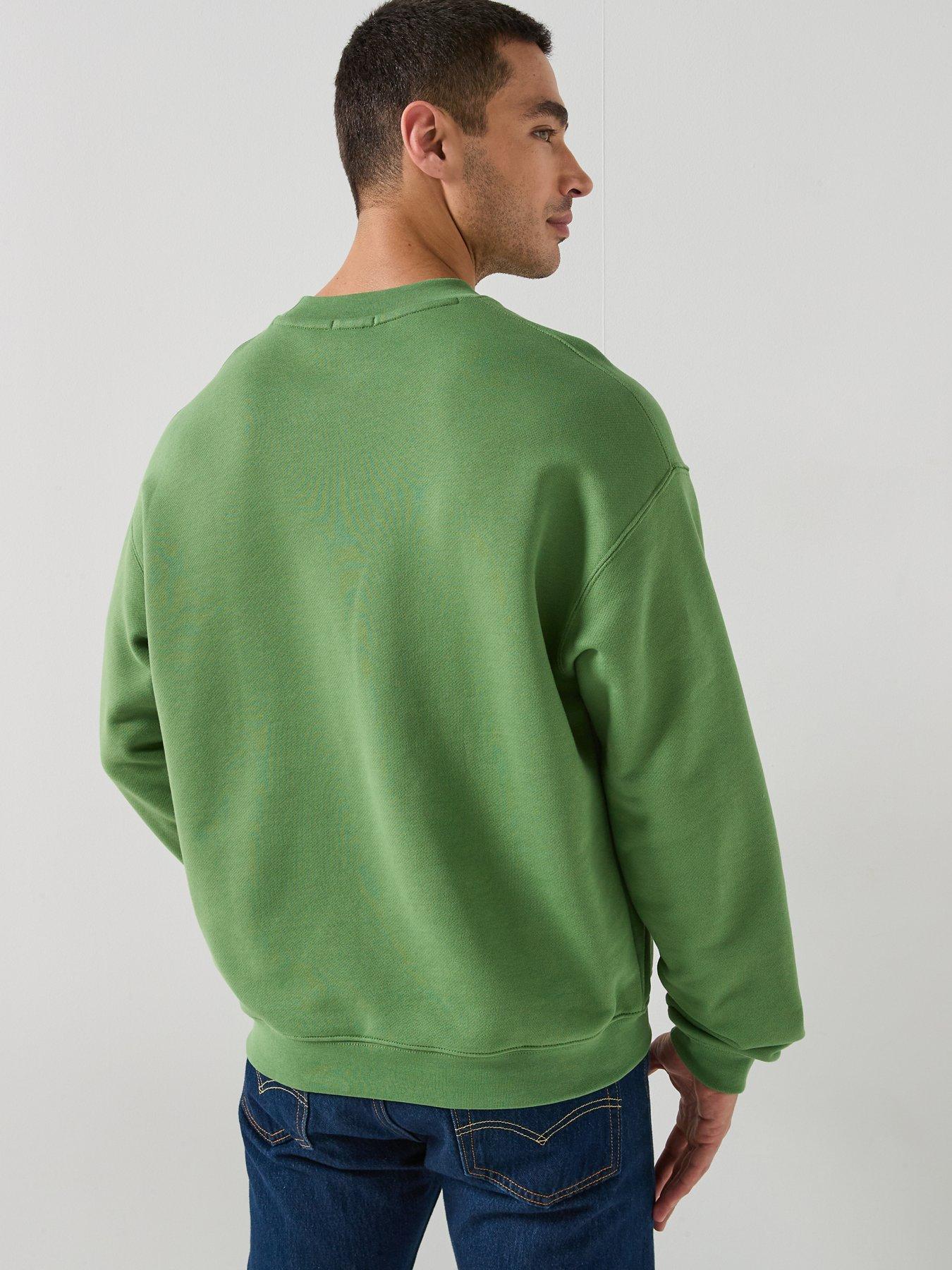 Image 2 of 6 of Lacoste Loose Fit Fleece Sweatshirt - Green