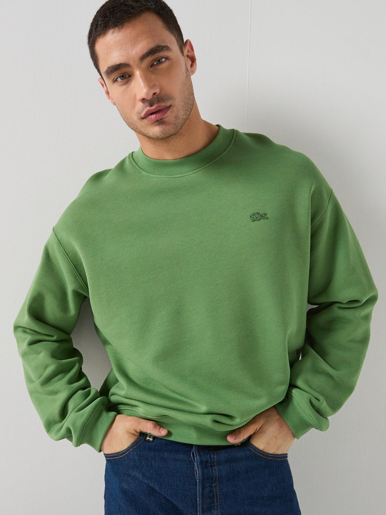 Image 5 of 6 of Lacoste Loose Fit Fleece Sweatshirt - Green