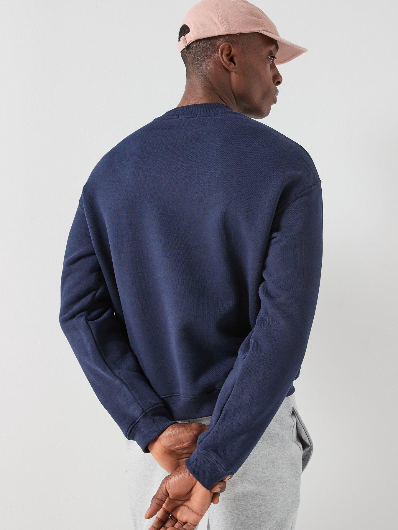 Image 2 of 4 of Lacoste Lacoste Loose Fit Fleece Sweatshirt - Navy