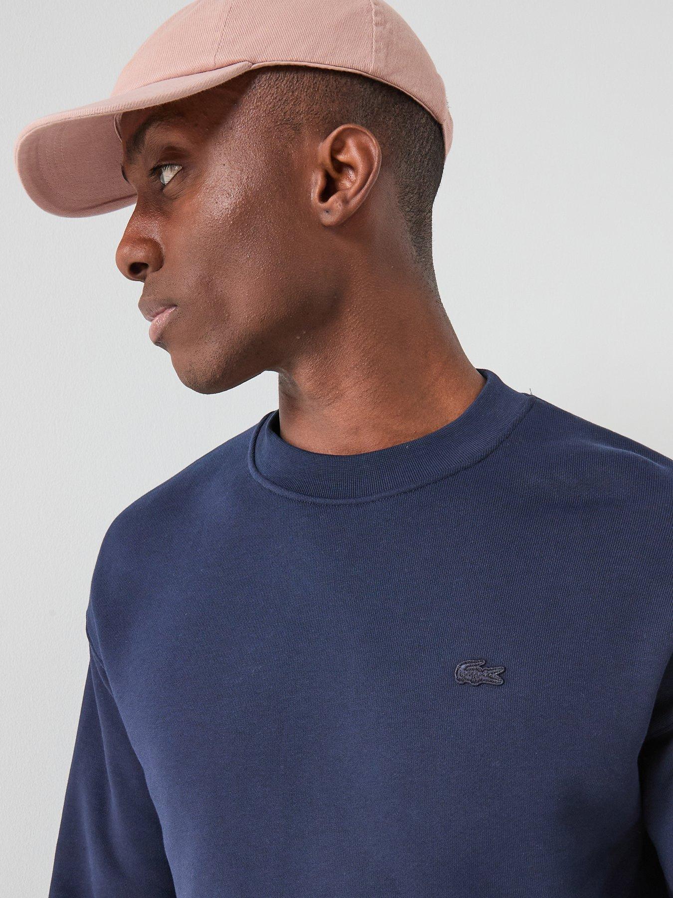 Image 4 of 4 of Lacoste Lacoste Loose Fit Fleece Sweatshirt - Navy