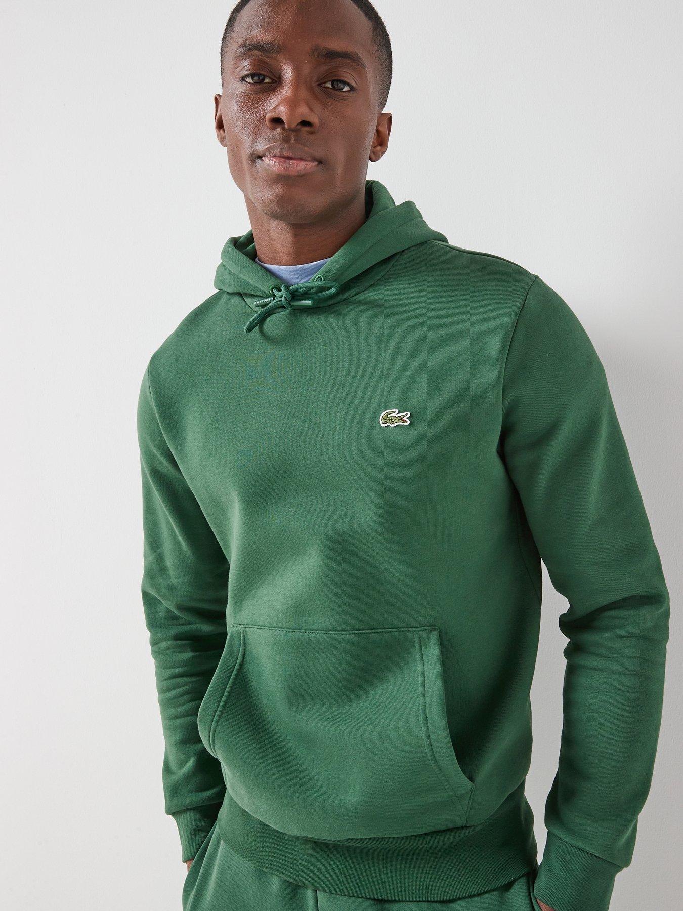 Image 1 of 6 of Lacoste Lacoste Brushed Fleece Hoodie - Green