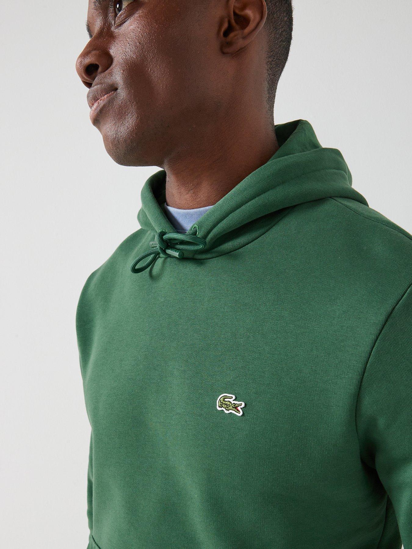Image 6 of 6 of Lacoste Lacoste Brushed Fleece Hoodie - Green