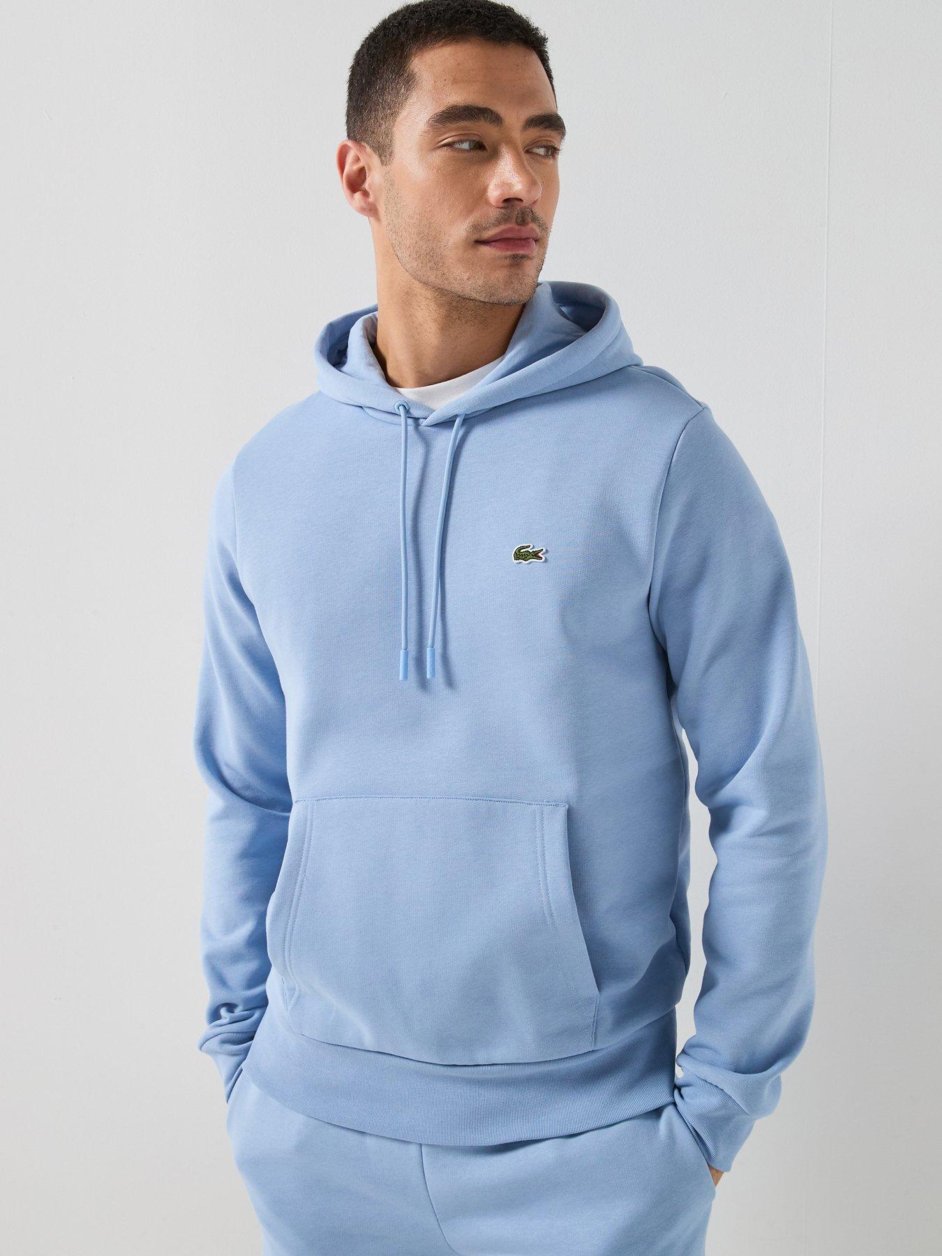 lacoste-brushed-fleece-hoodie-bluefront