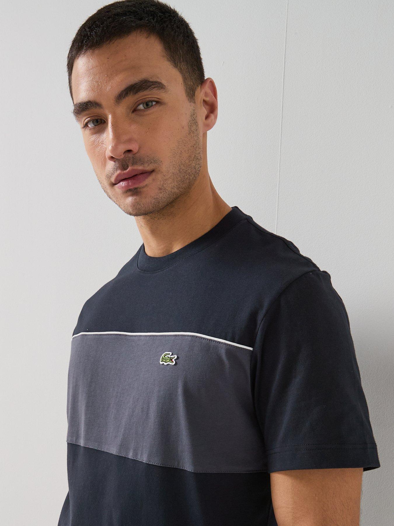 Image 4 of 4 of Lacoste Classic Fit Colourblock Cotton T-Shirt - Black