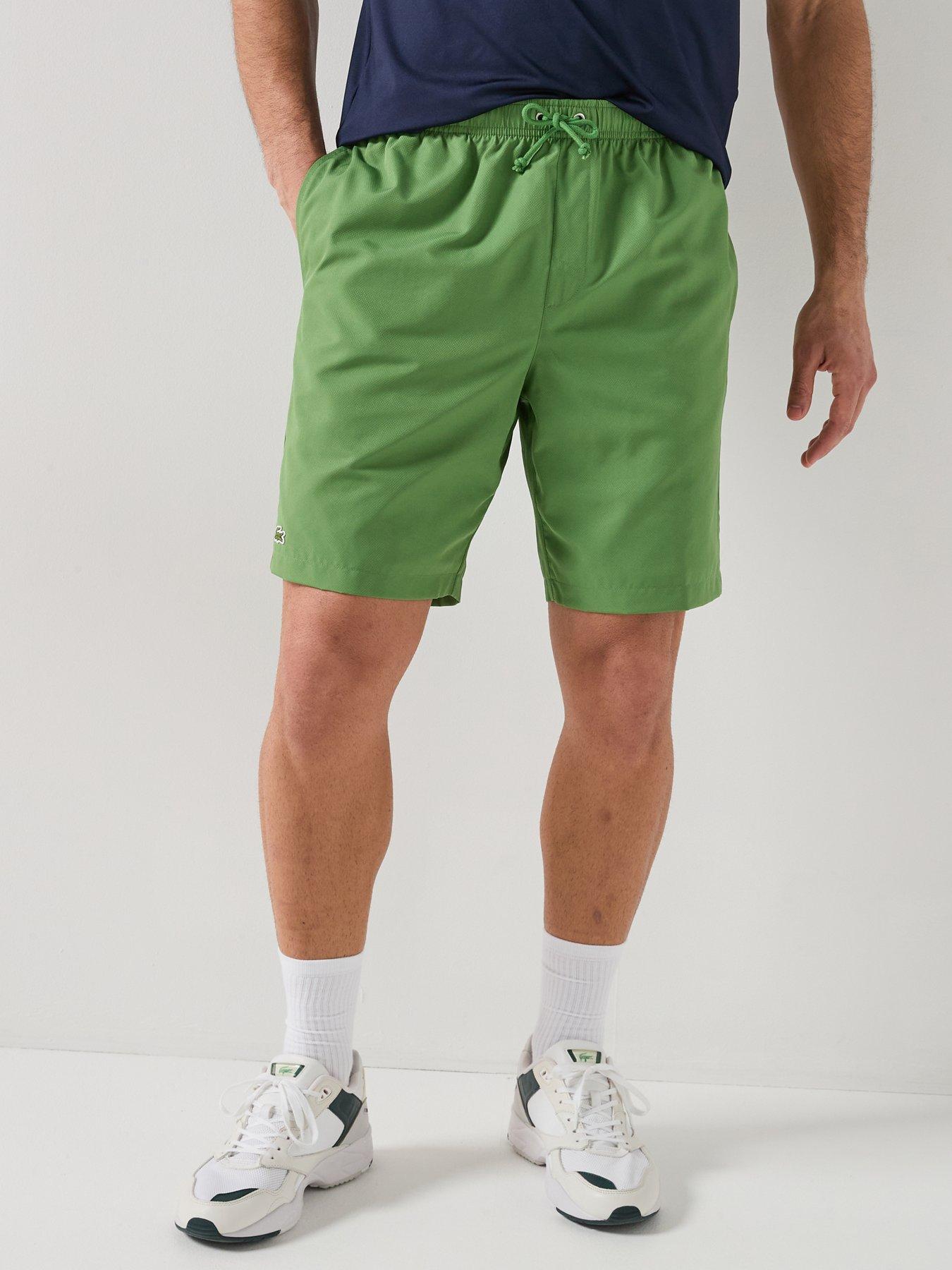 lacoste-lacoste-woven-drawstring-shorts-greenfront