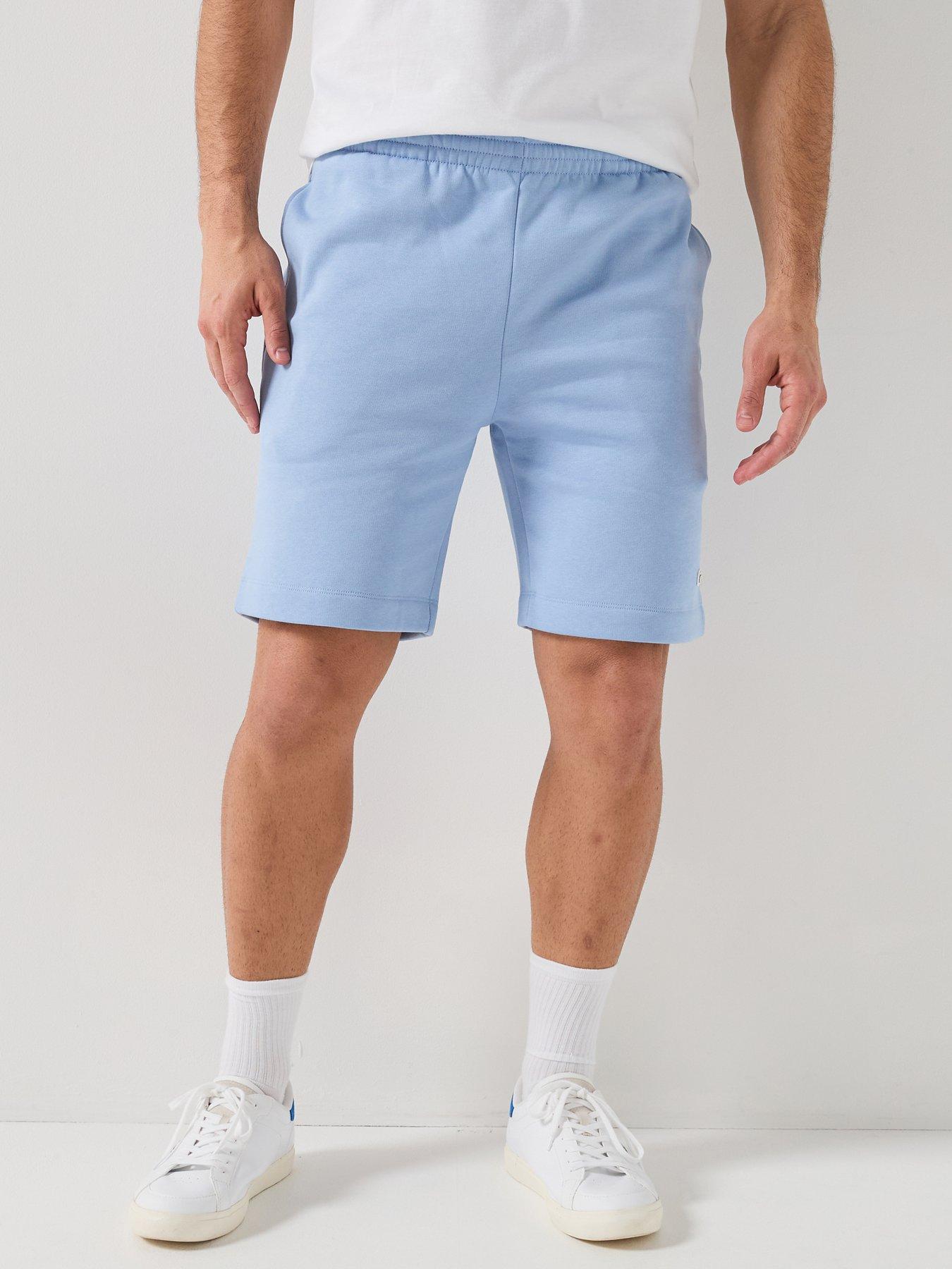 lacoste-regular-fit-brushed-fleece-shorts-bluefront