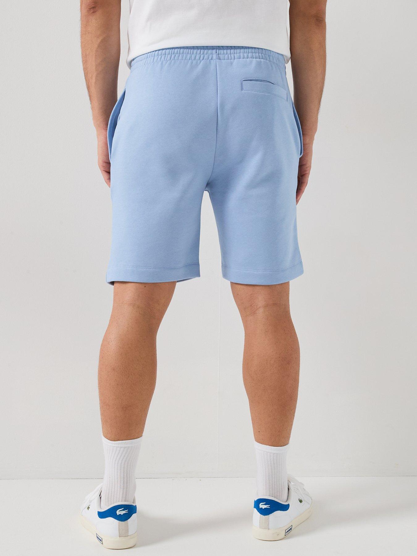 lacoste-regular-fit-brushed-fleece-shorts-bluestillFront
