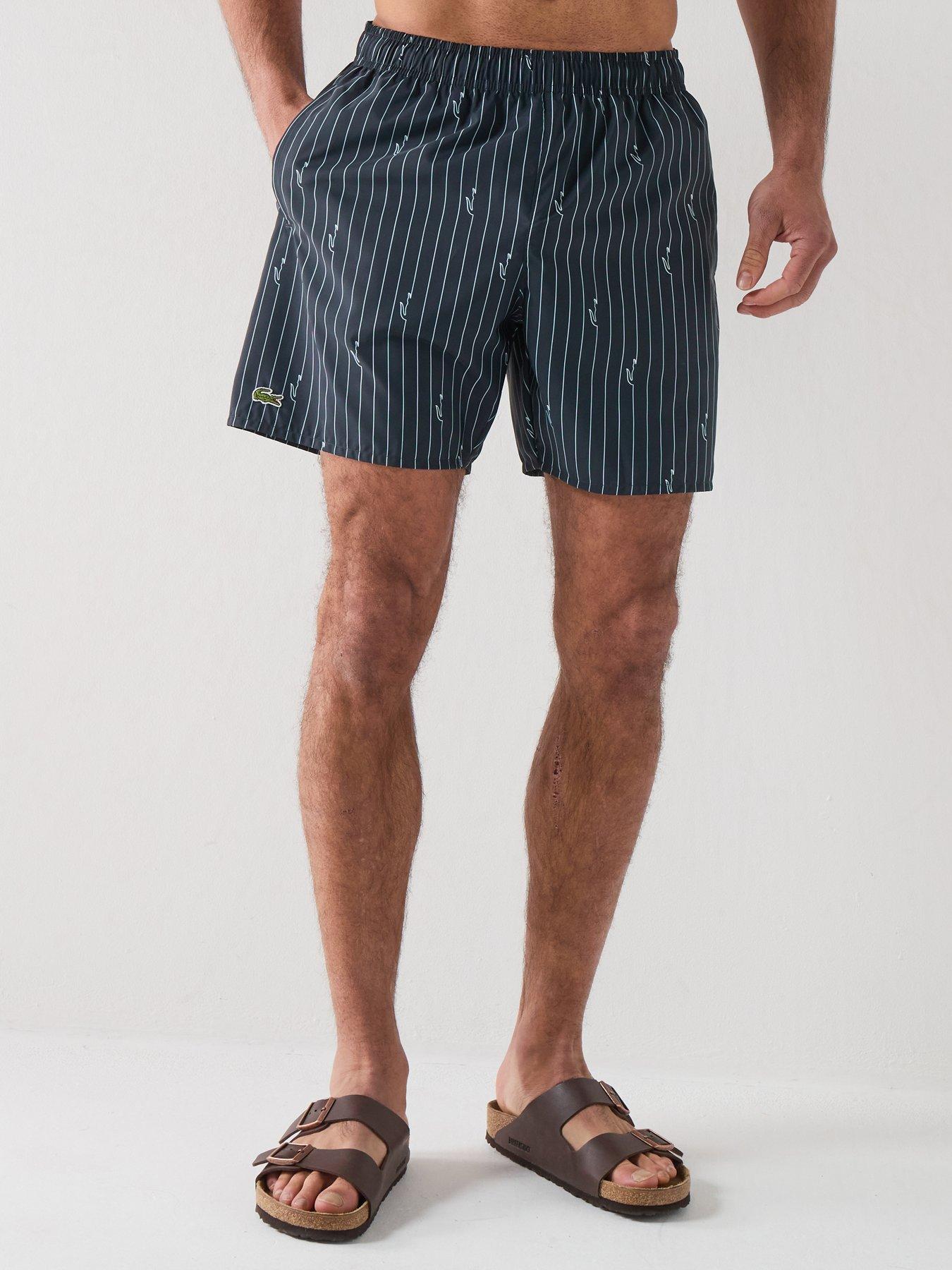 Lacoste Crocodile Print Swim Trunks - Navy