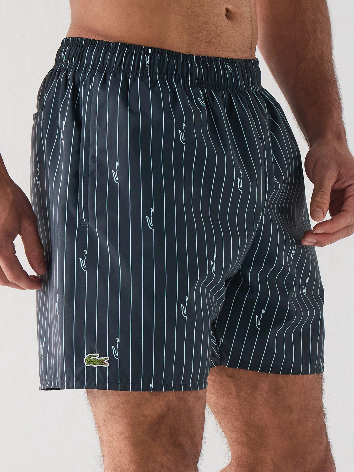 Image 5 of 6 of Lacoste Crocodile Print Swim Trunks - Navy