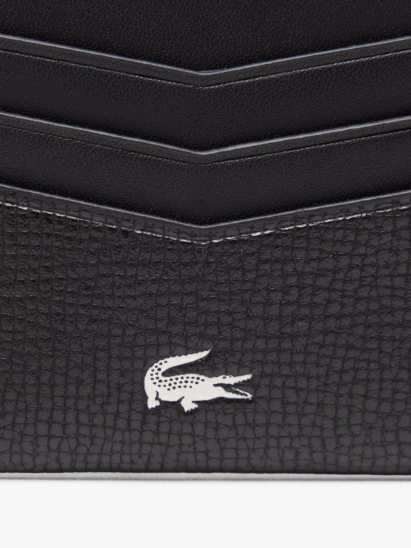 Image 3 of 4 of Lacoste Leather Card Holder - Black