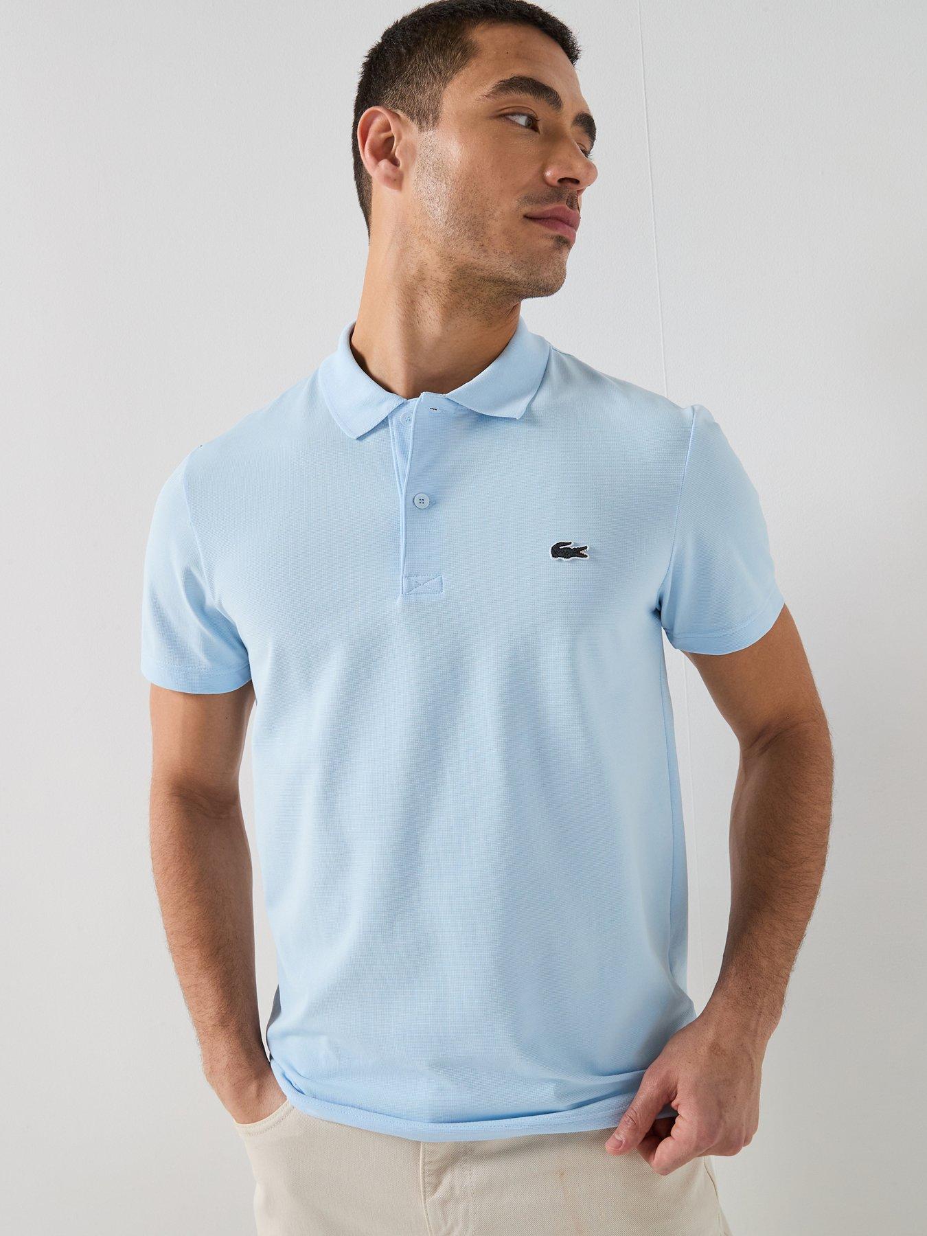 Lacoste Lacoste Regular Fit Cotton Blend Ottoman Polo Short - Light Blue