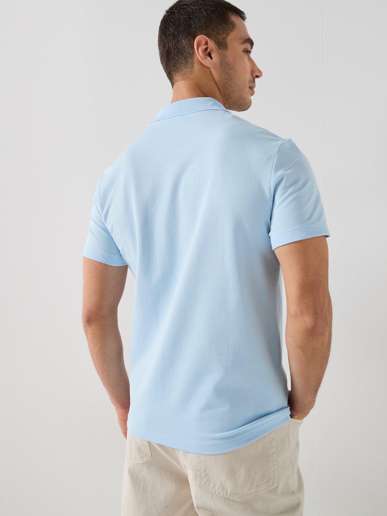 Image 2 of 5 of Lacoste Cotton Blend Ottoman Polo Short - Light Blue
