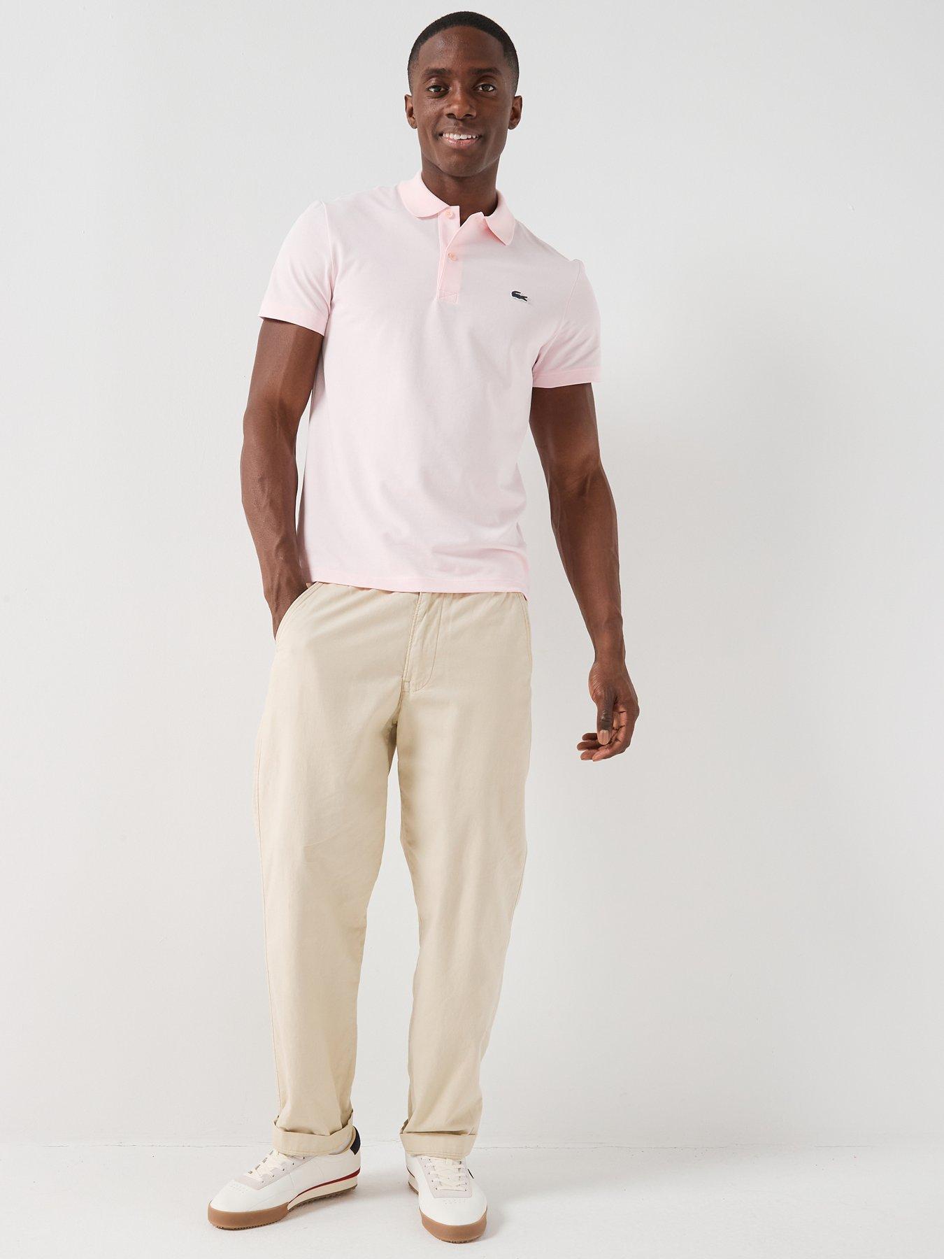 Image 3 of 4 of Lacoste Cotton Blend Ottoman Polo Short - Light Pink