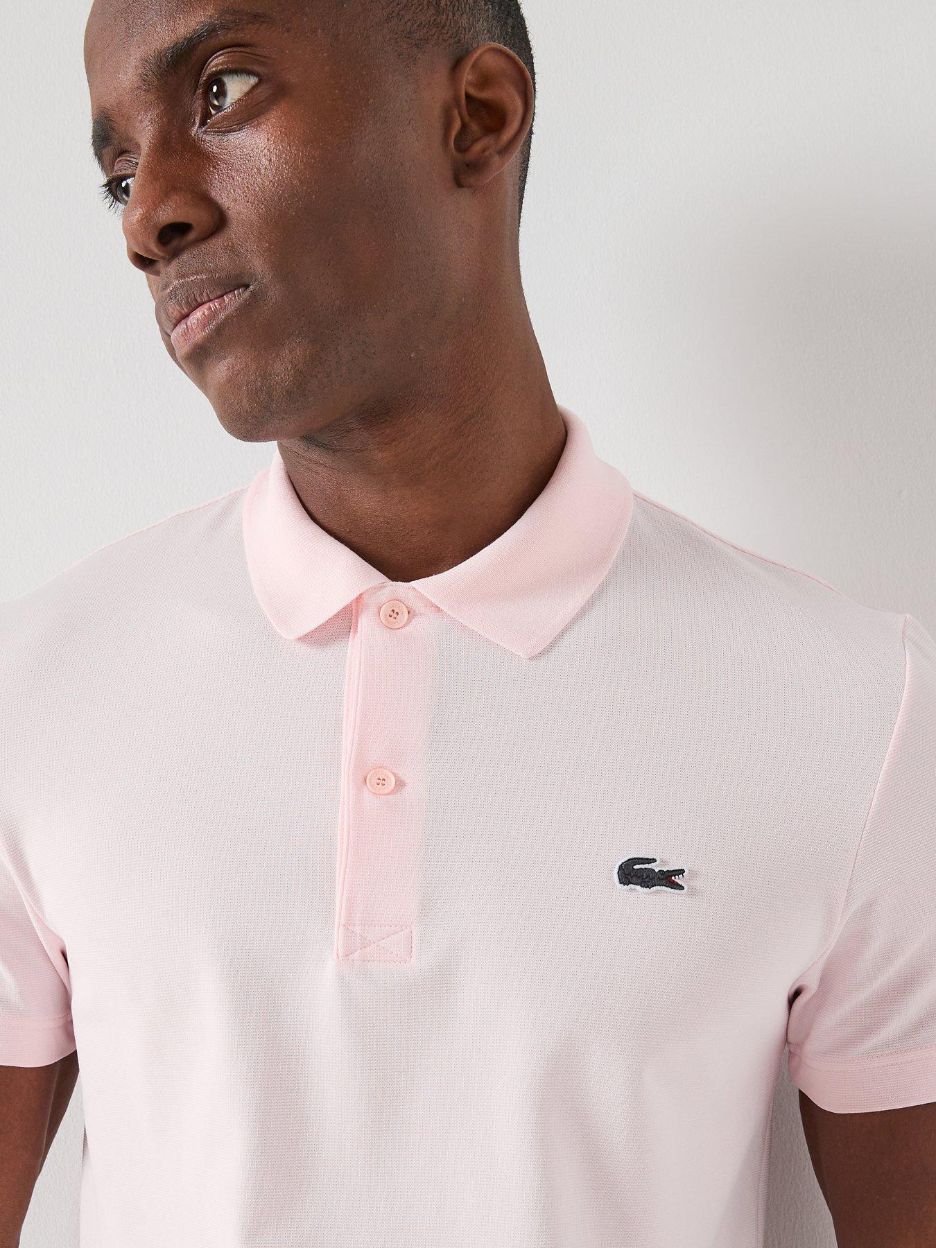 Image 4 of 4 of Lacoste Cotton Blend Ottoman Polo Short - Light Pink