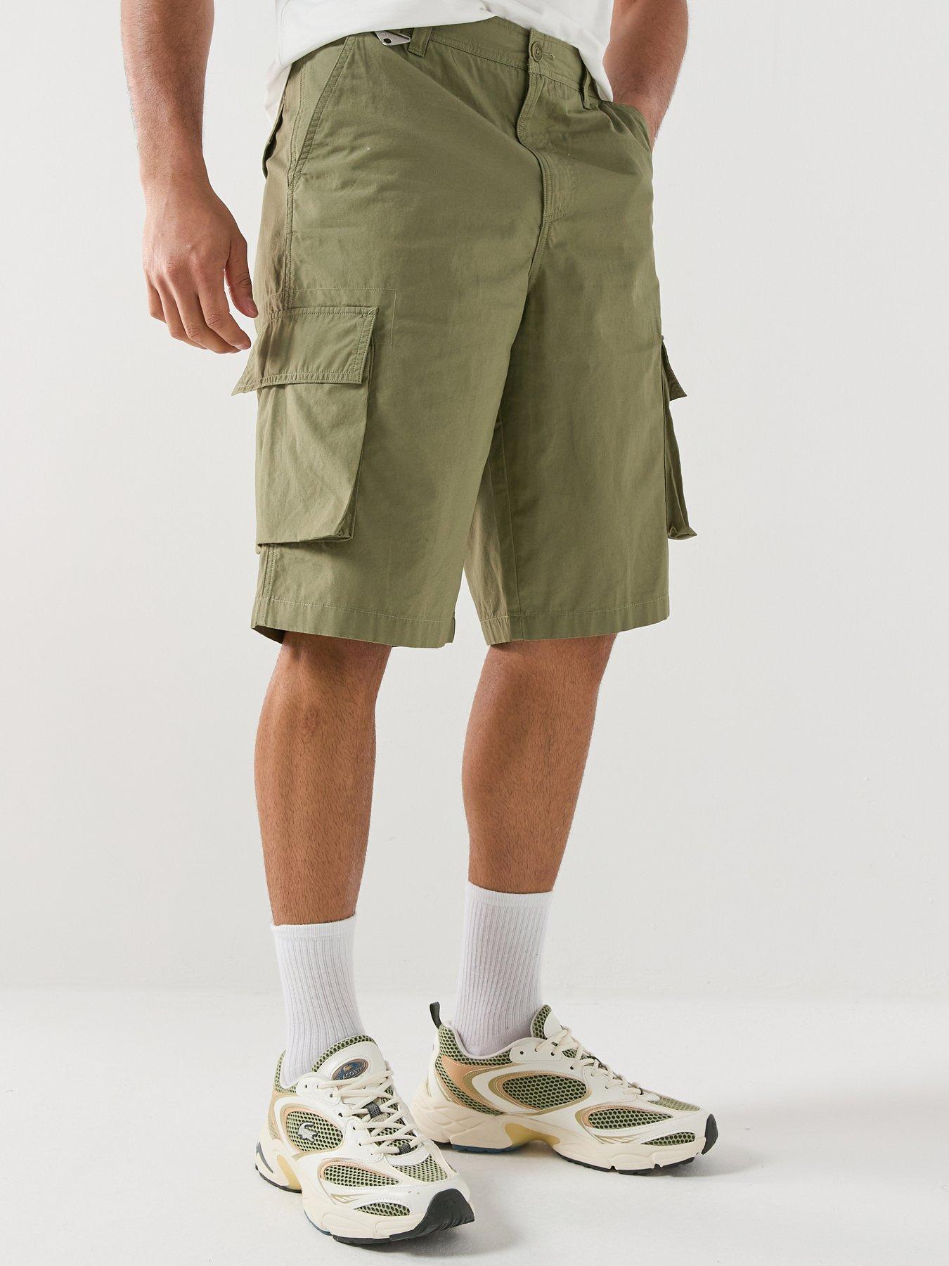 Image 1 of 5 of Lacoste Lightweight Cotton Poplin Bermuda Cargo Shorts - Khaki