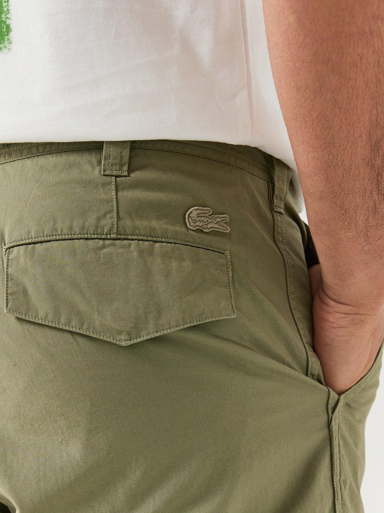 Image 5 of 5 of Lacoste Lightweight Cotton Poplin Bermuda Cargo Shorts - Khaki