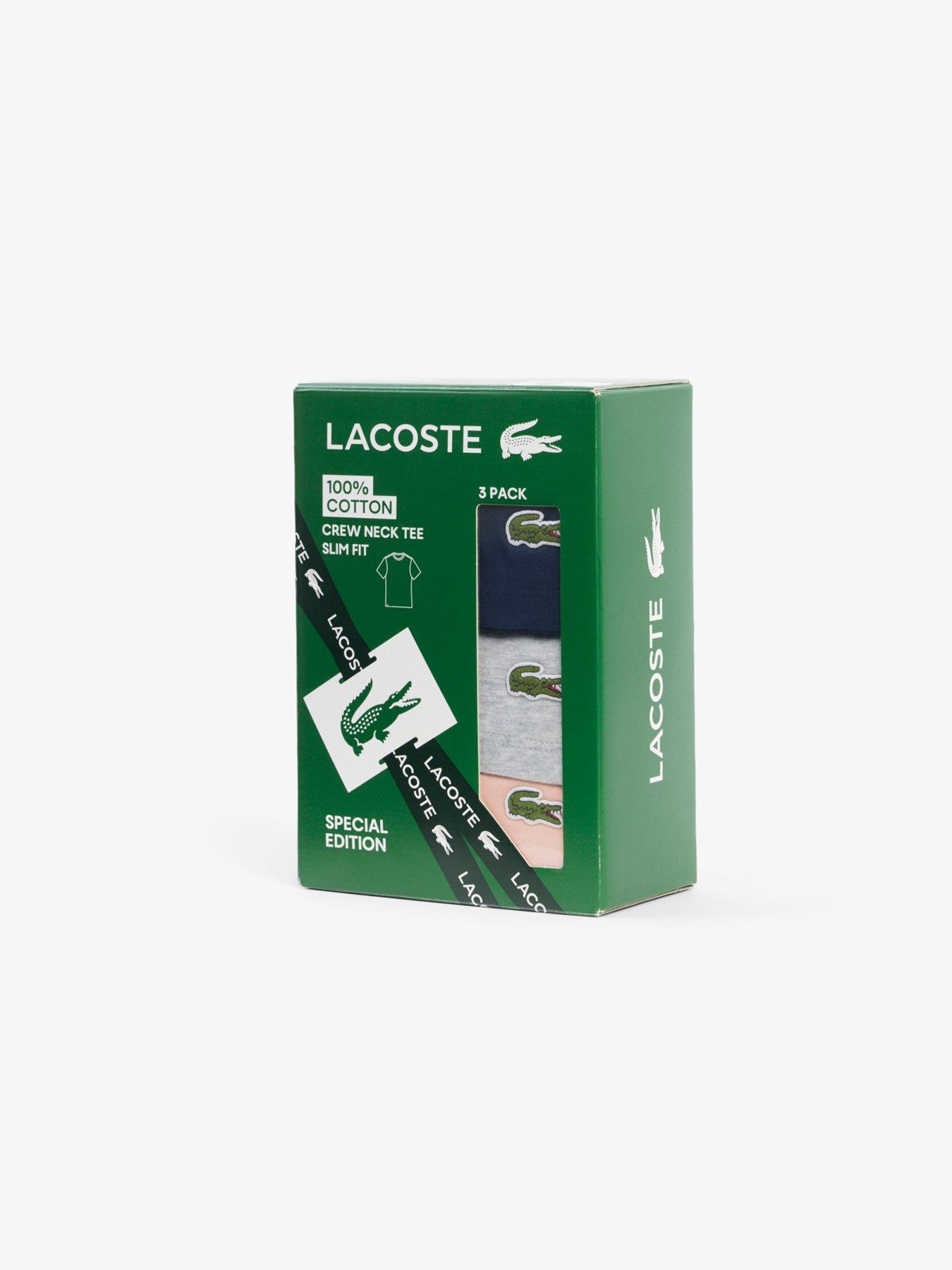 Image 5 of 5 of Lacoste 3-Pack Cotton Crew Neck T-Shirts- Multi