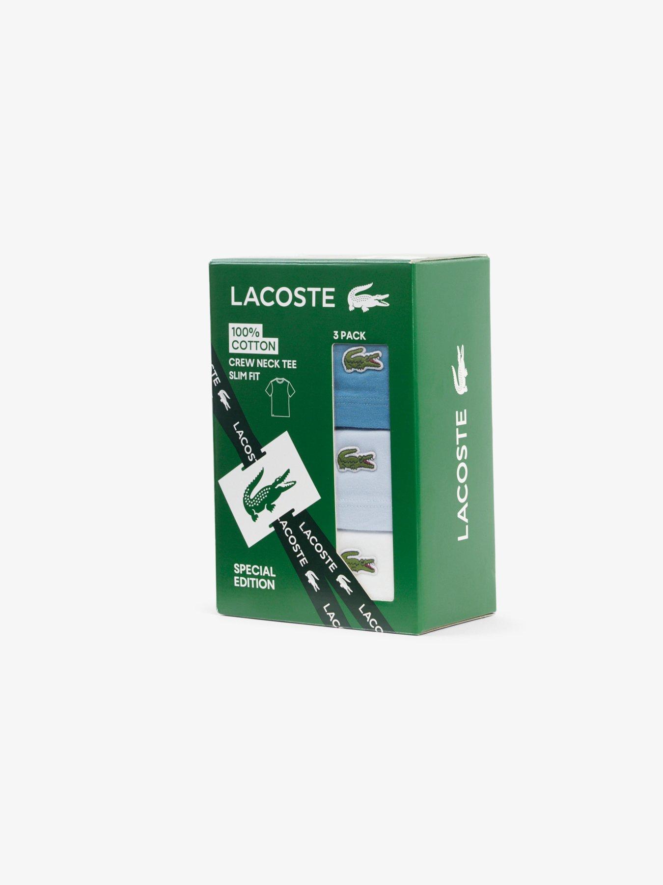 Image 5 of 5 of Lacoste 3-Pack Cotton Crew Neck T-Shirts- Multi