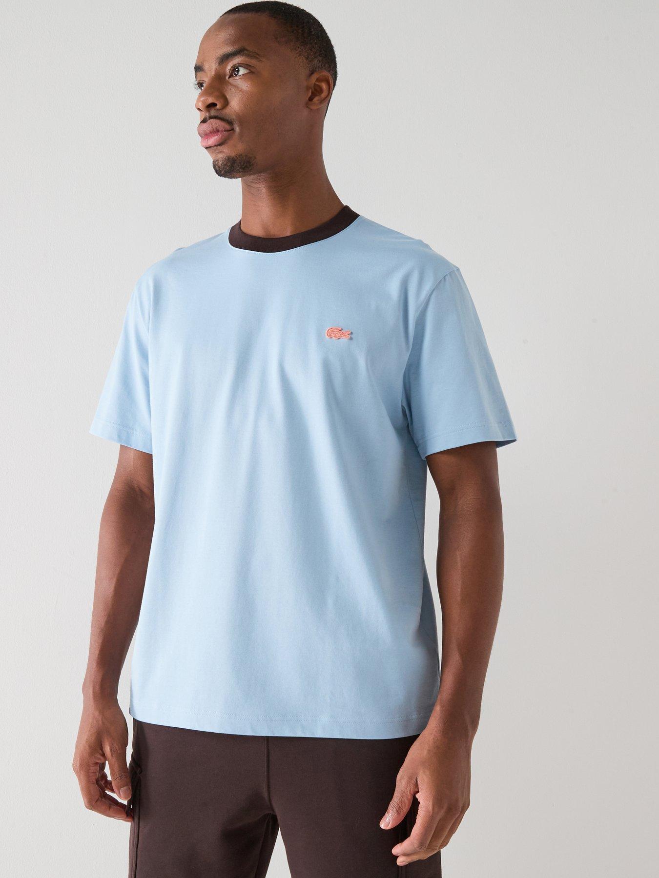 Lacoste Tipped Contrast Classic Fit T-Shirt- Light Blue