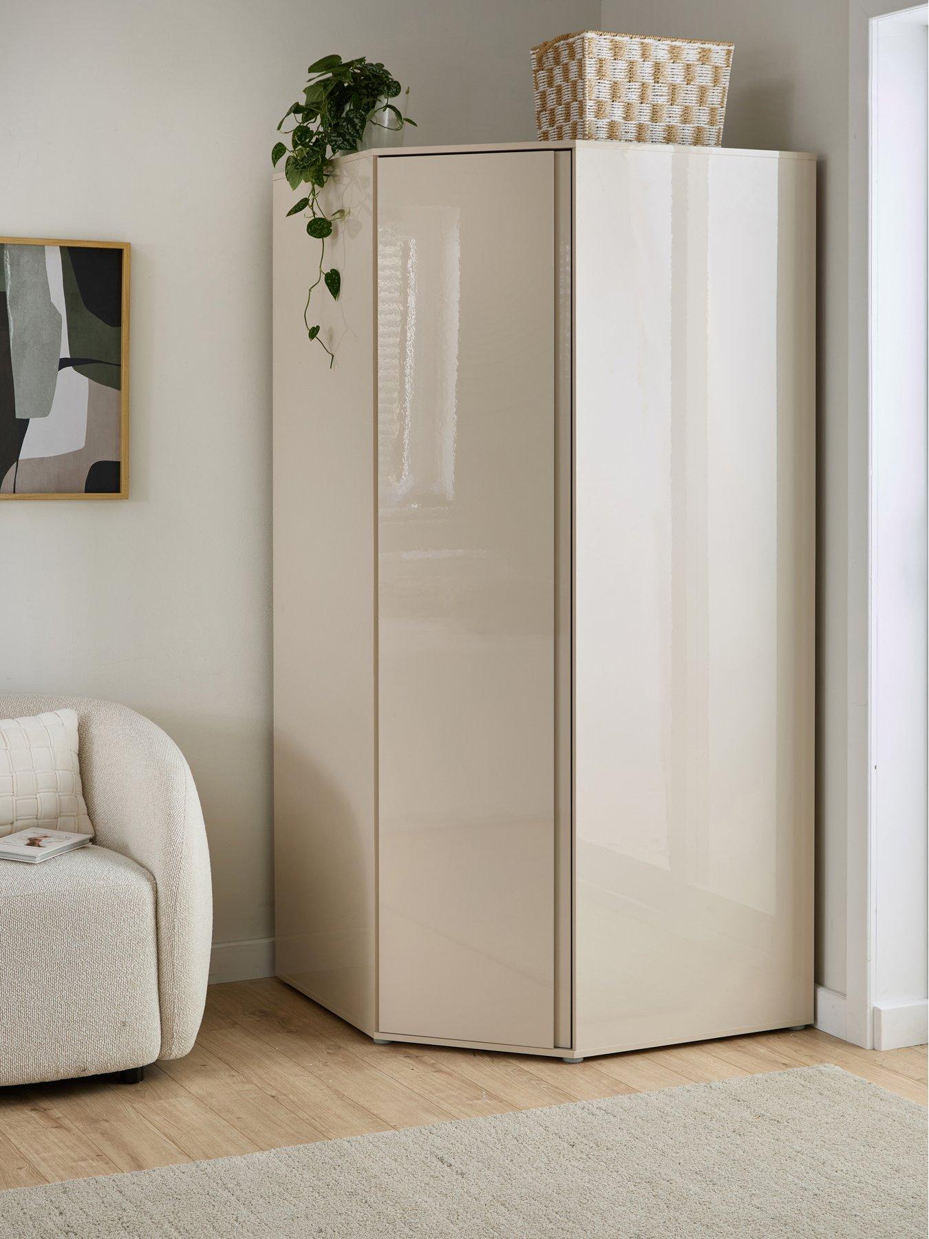 The Very Collection Layton Gloss Corner Wardrobe - Oatmeal - FSC® Certified