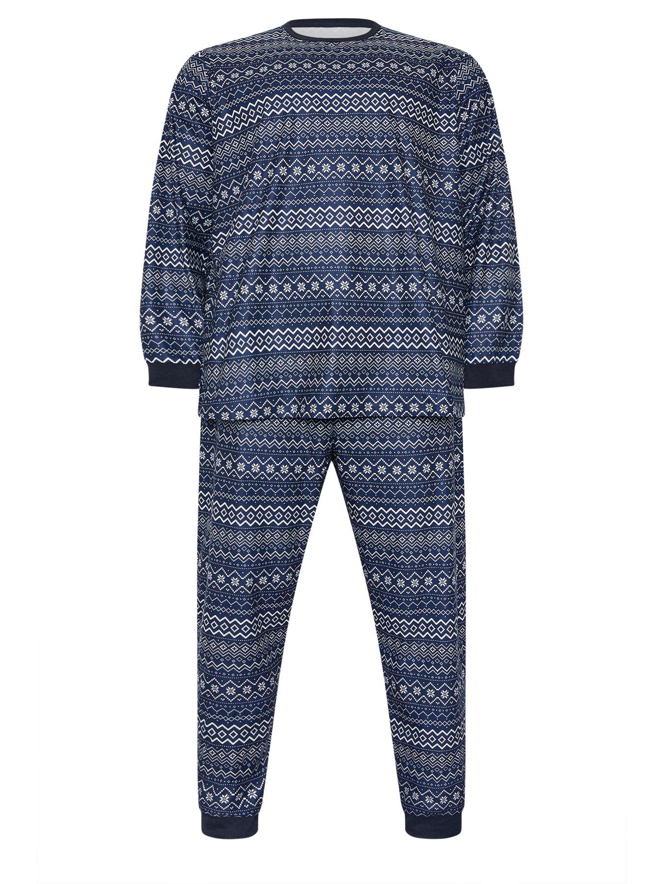 badrhino-fairisle-top-amp-bottom-fleece-lounge-set-bluedetail