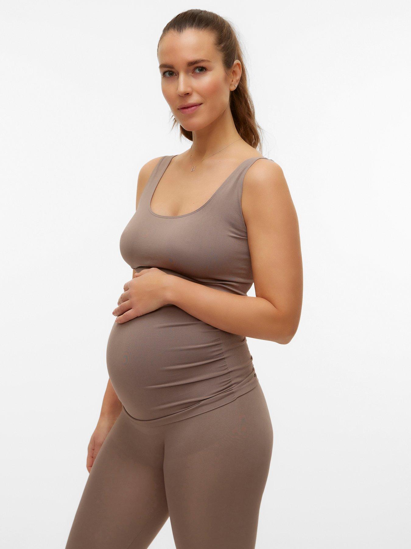 mamalicious-maternity-tank-top-beige
