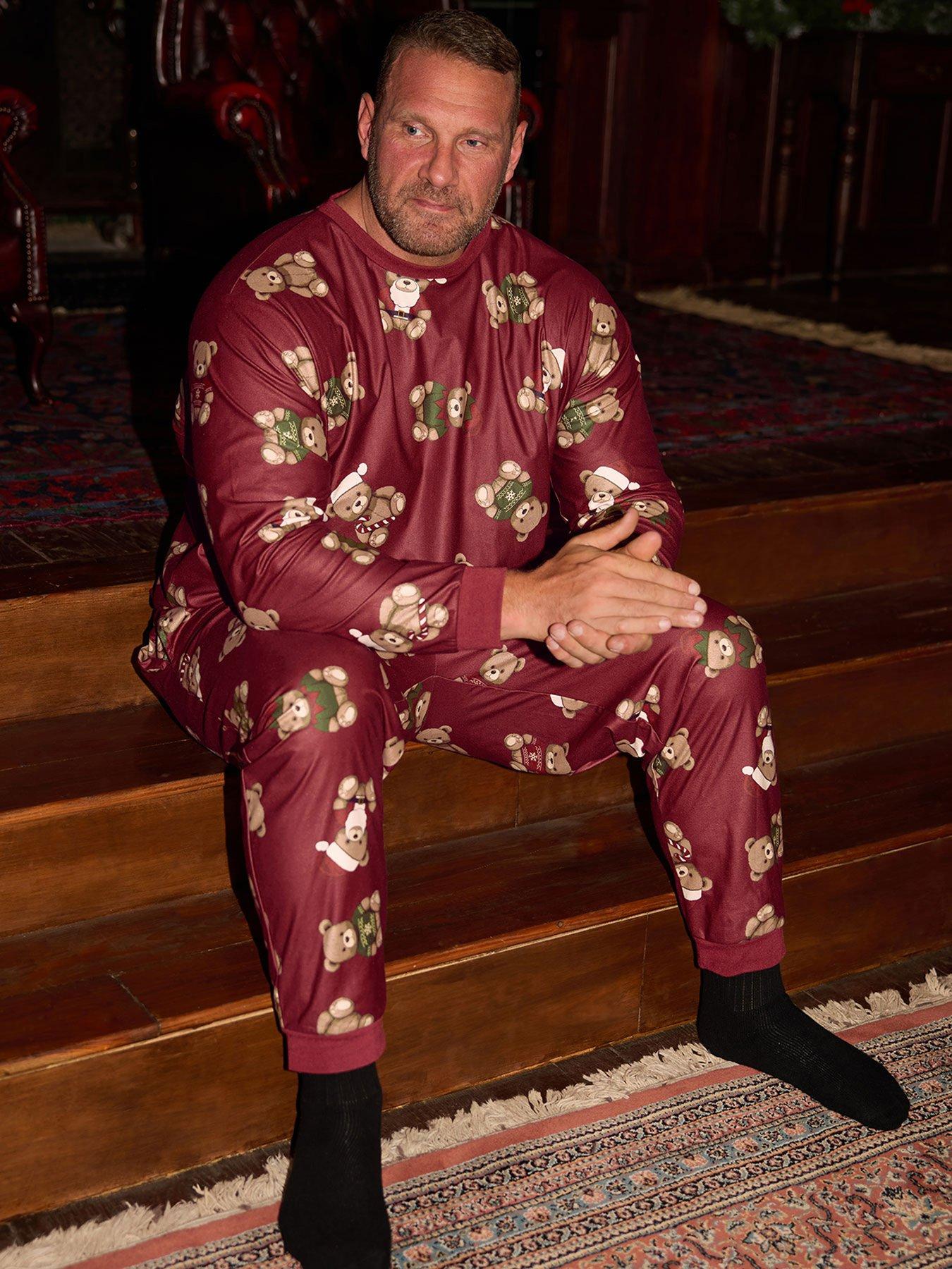 BadRhino Teddy Bear Christmas Pyjama Set - Red