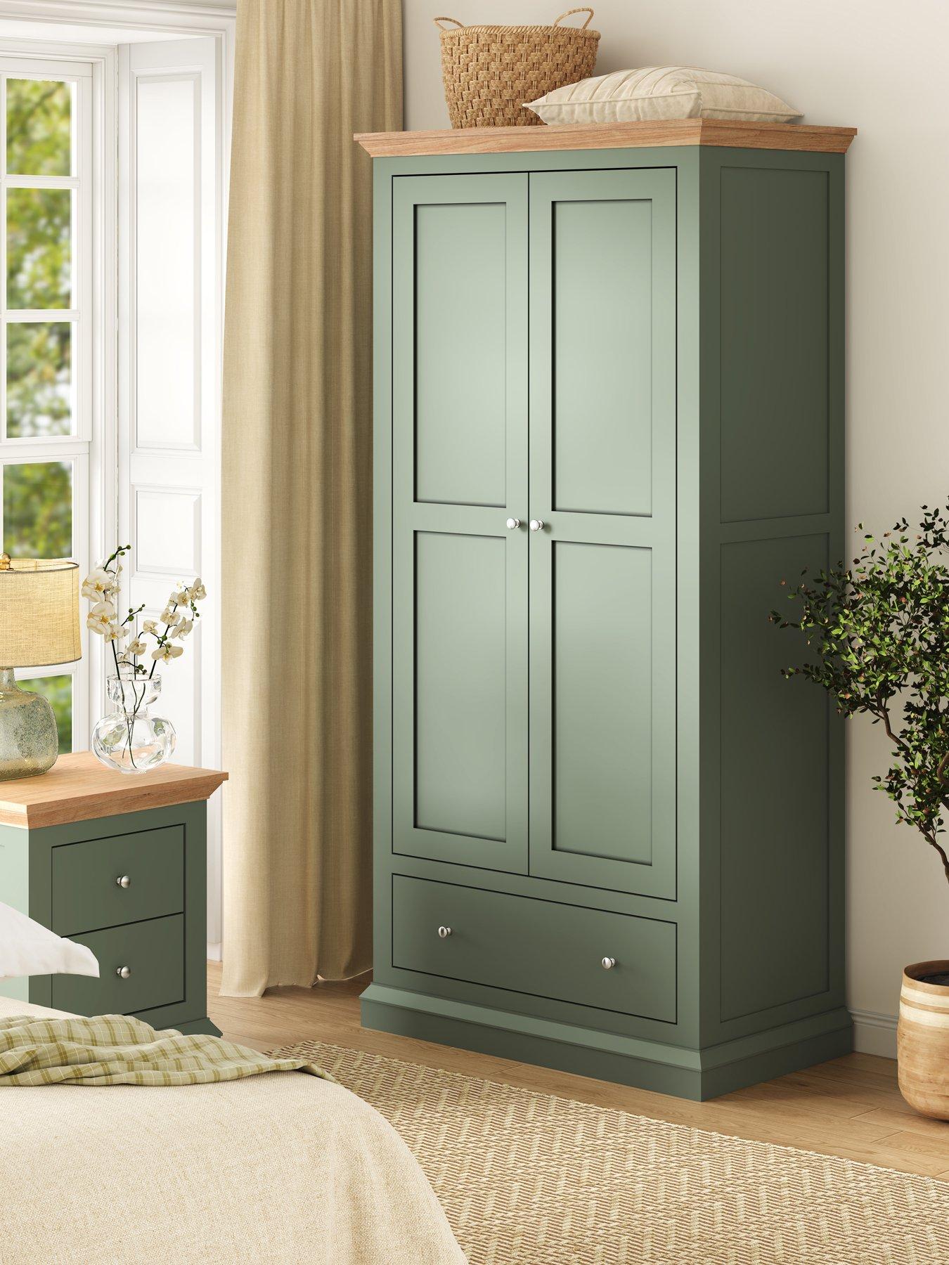 Image 1 of 6 of The Very Collection Hanna 2 Door, 1 Drawer Wardrobe - Green