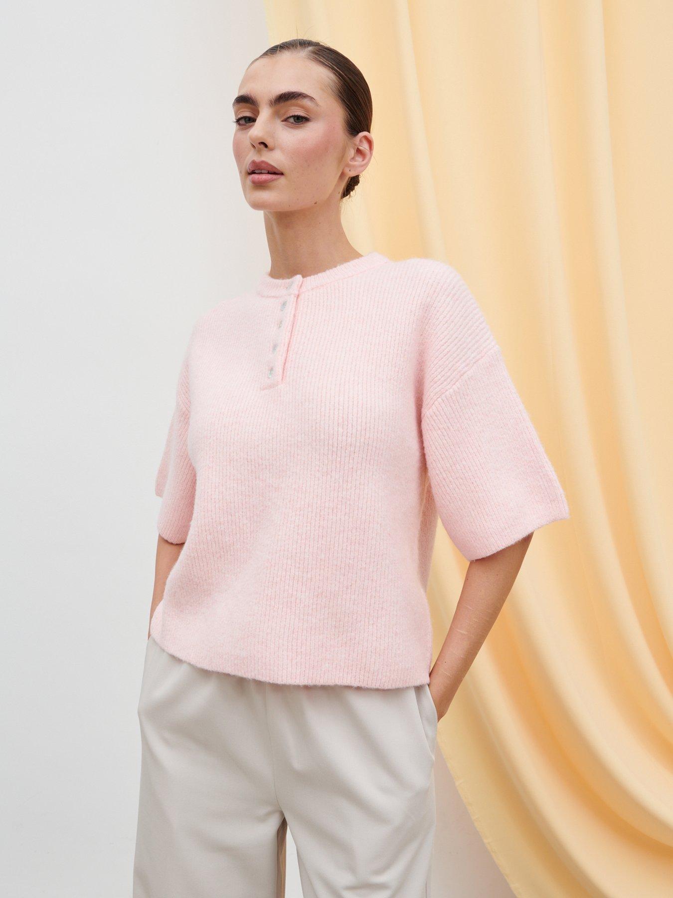 Image 1 of 4 of Pretty Lavish Amari Fluffy Knit Top - Pink